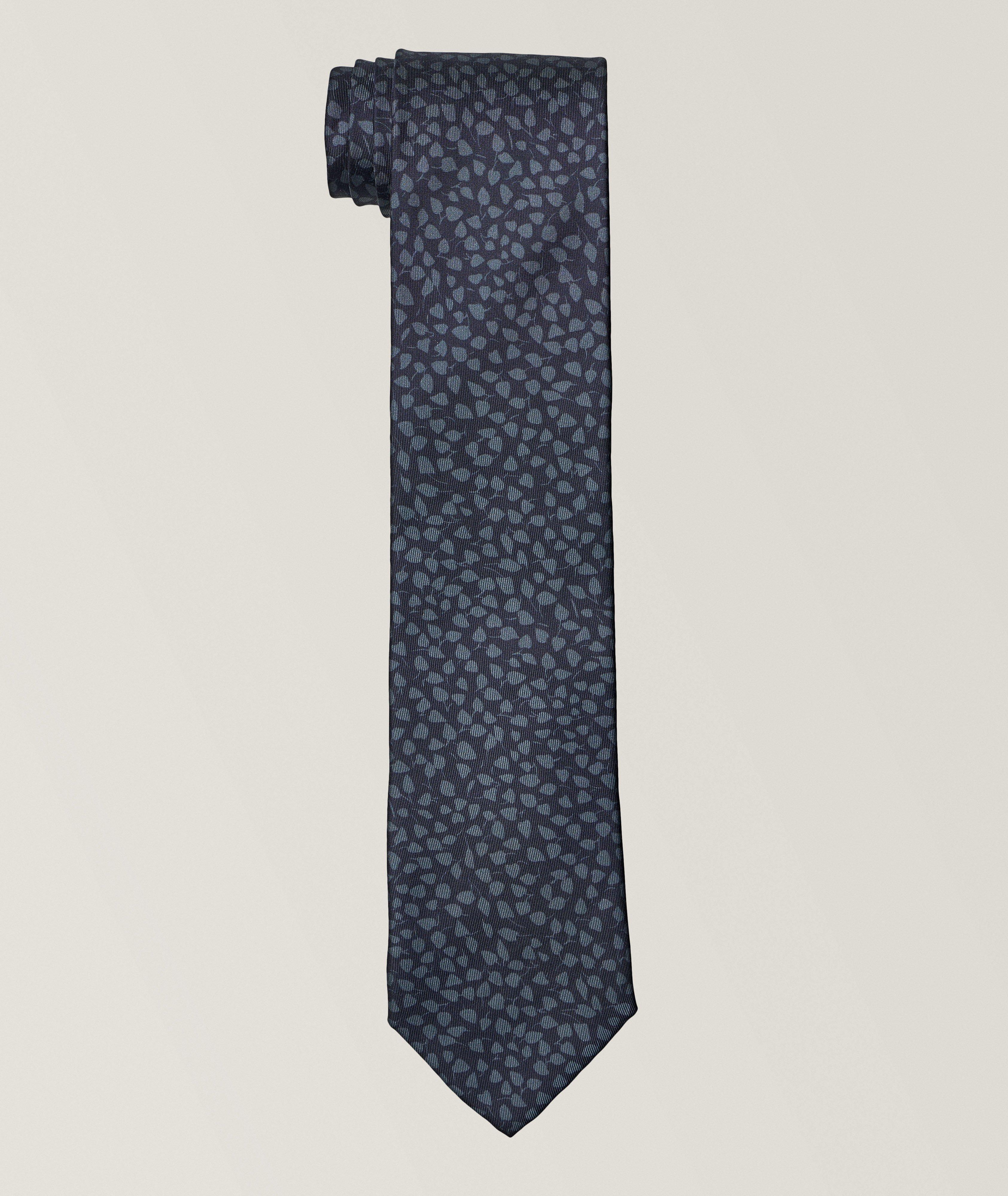 Tonal Leaves Silk Tie  image 0