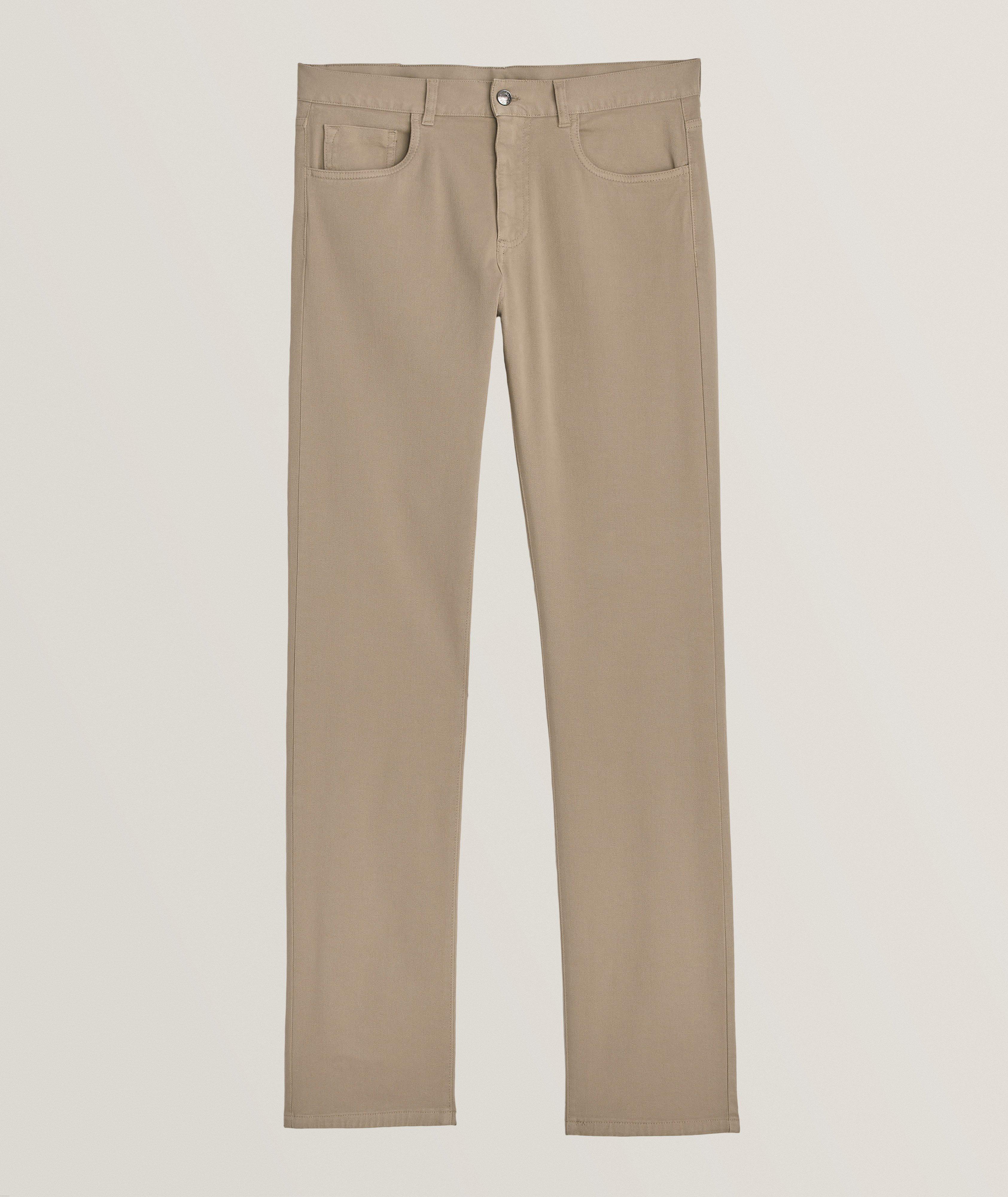 Stretch-Cotton Twill Five Pocket Pants