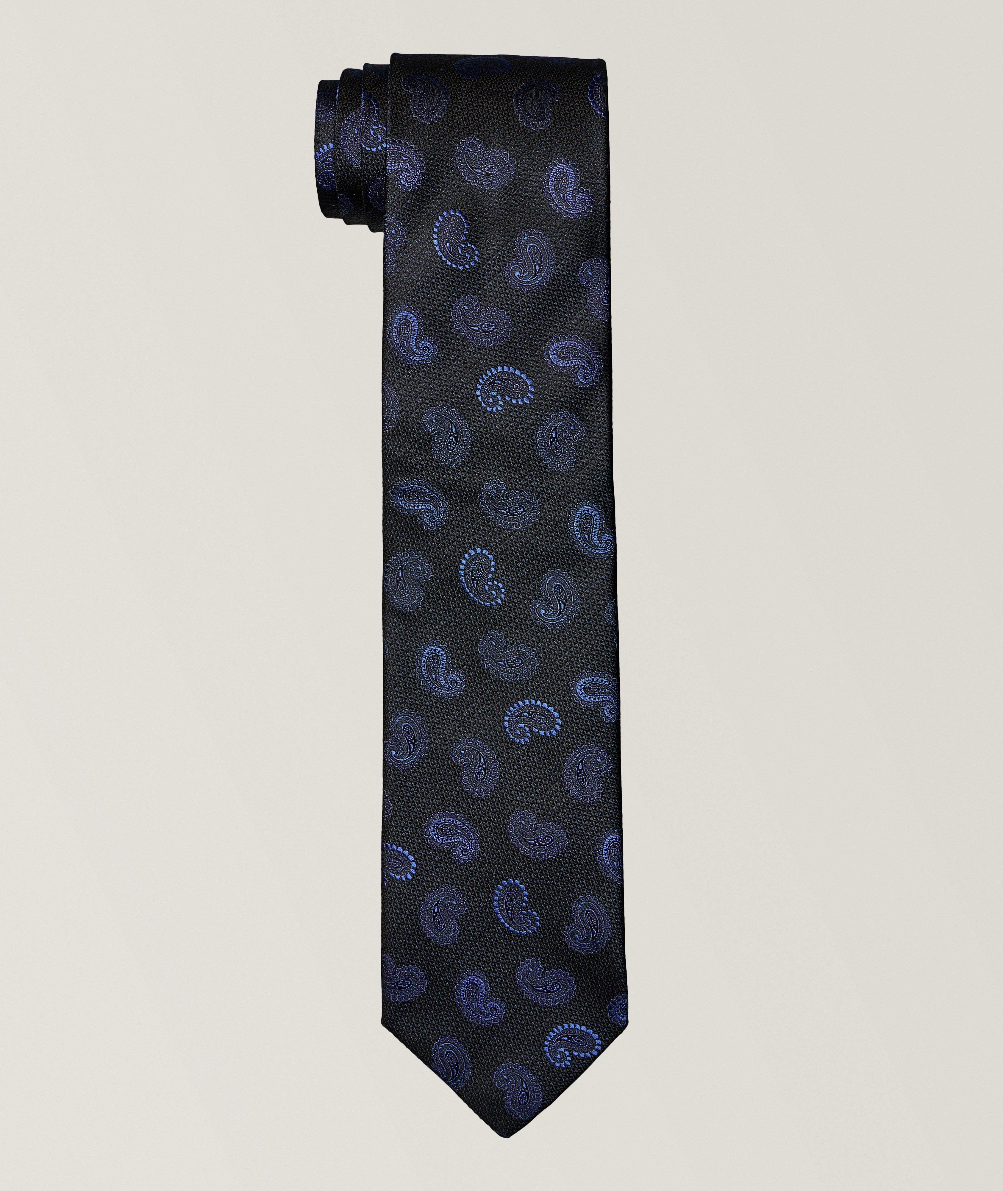 Textured Paisley Silk Tie  image 0