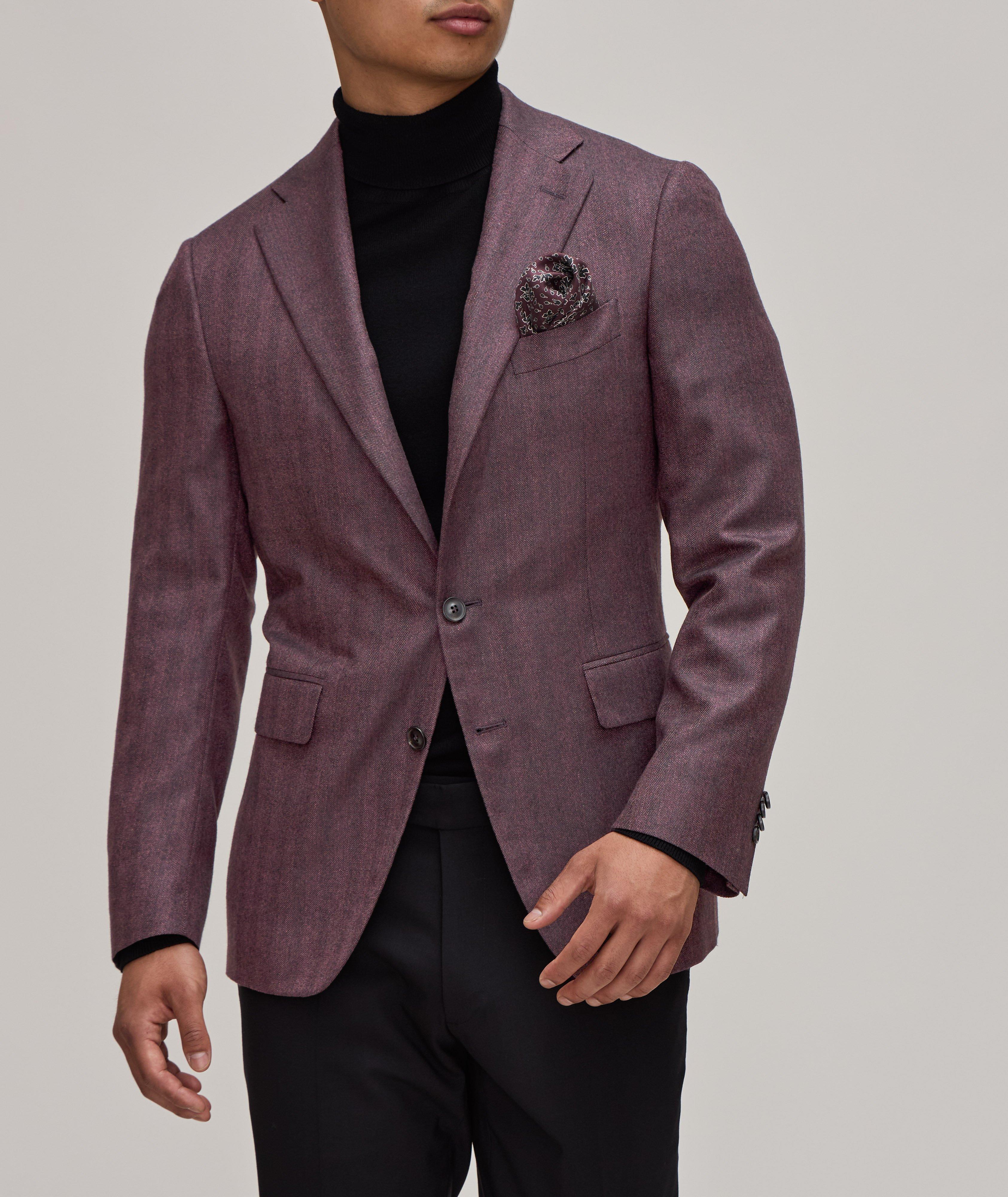 Herringbone Silk-Cashmere Sport Jacket  image 1