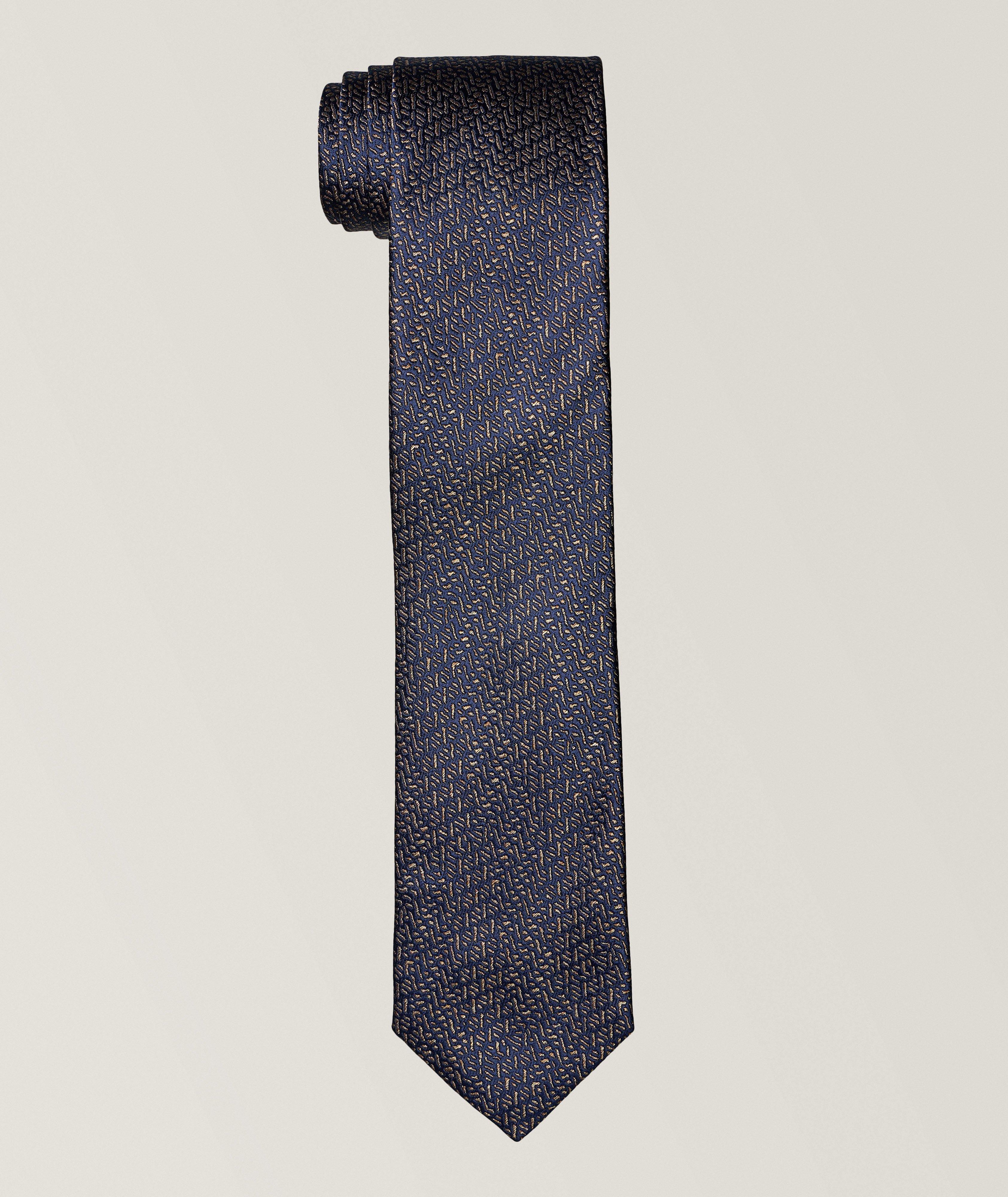 Micro Pattern Silk Tie image 0