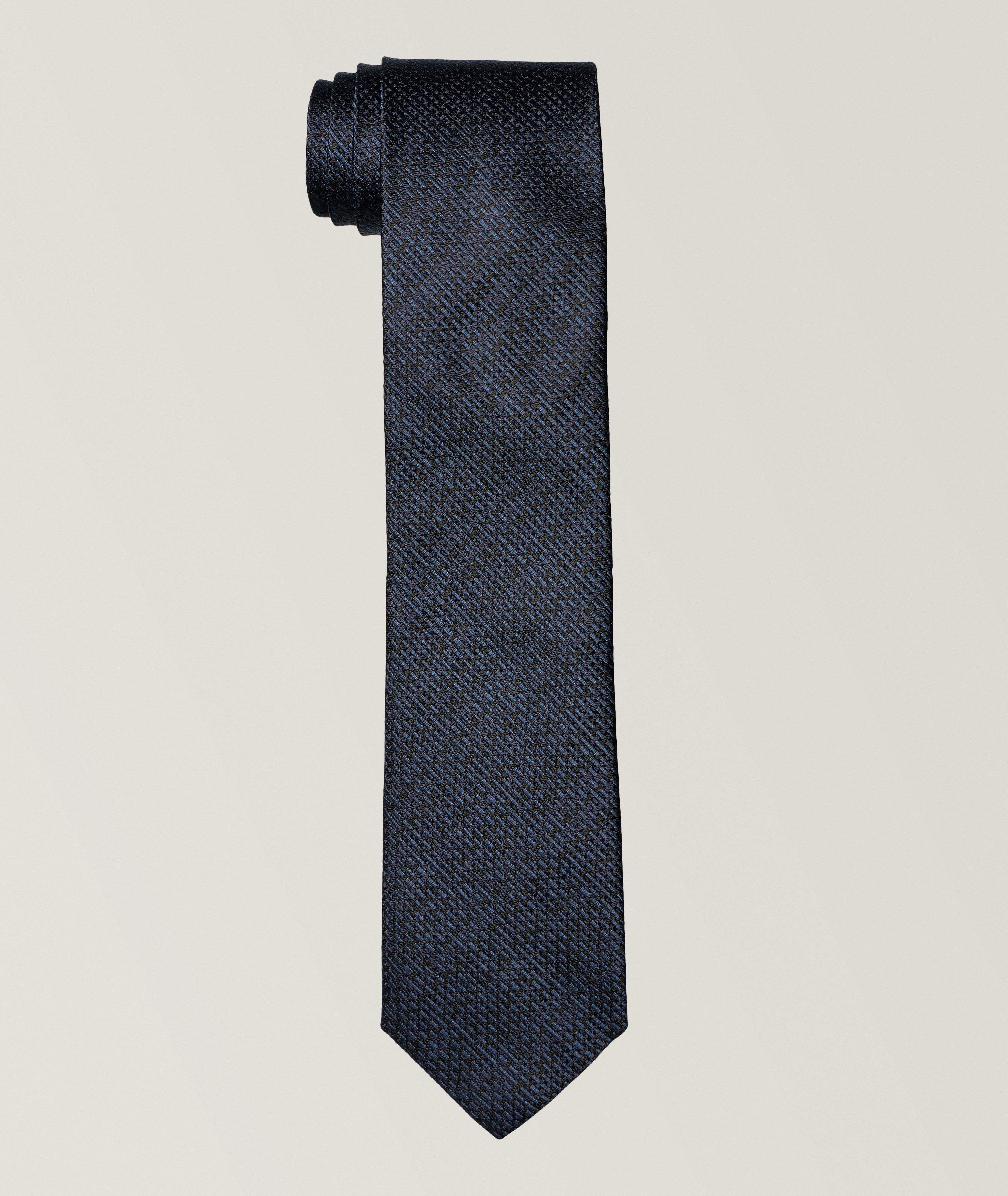 Micro Pattern Silk Tie image 0