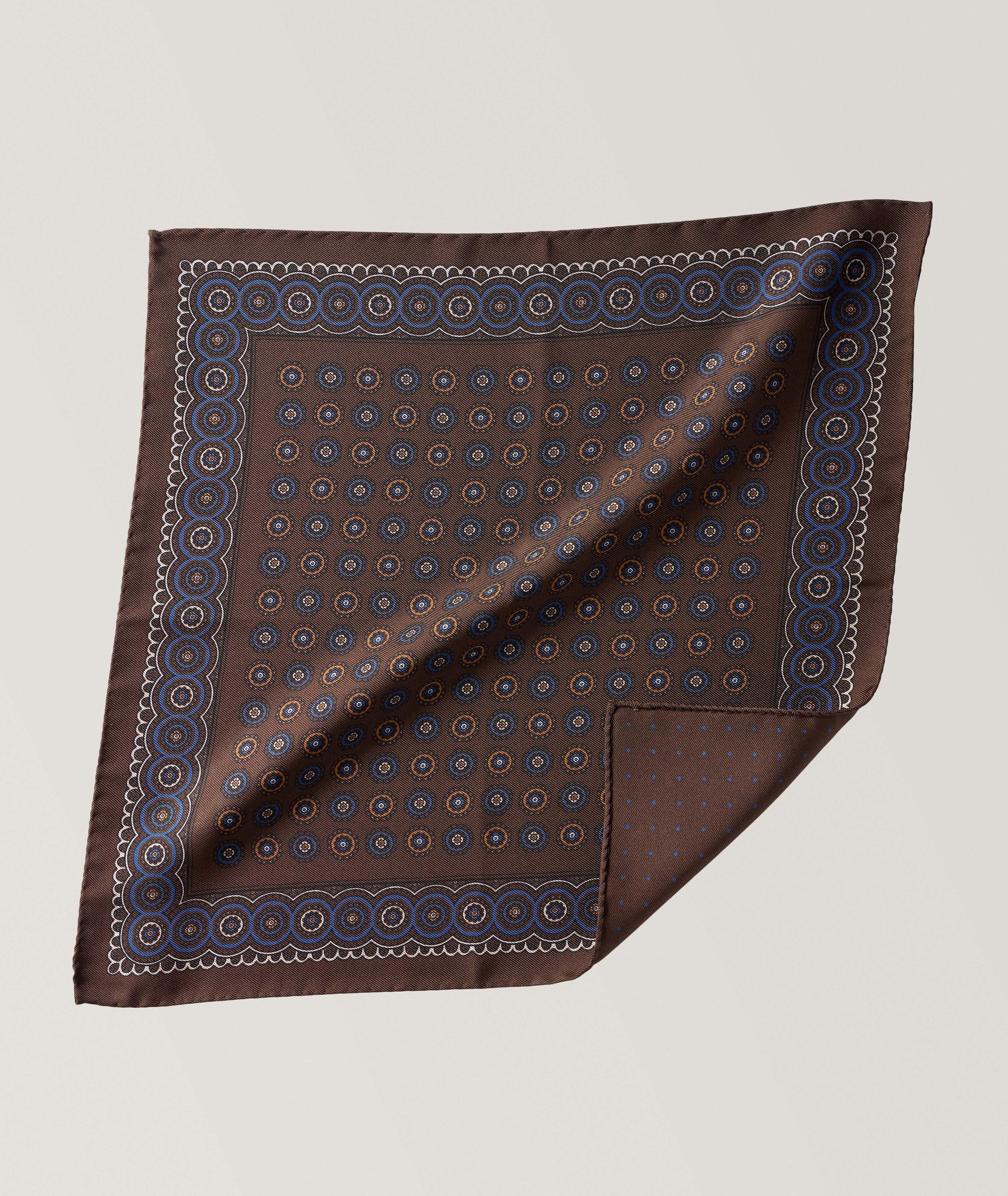 Floral Medallion Silk Pocket Square  image 0