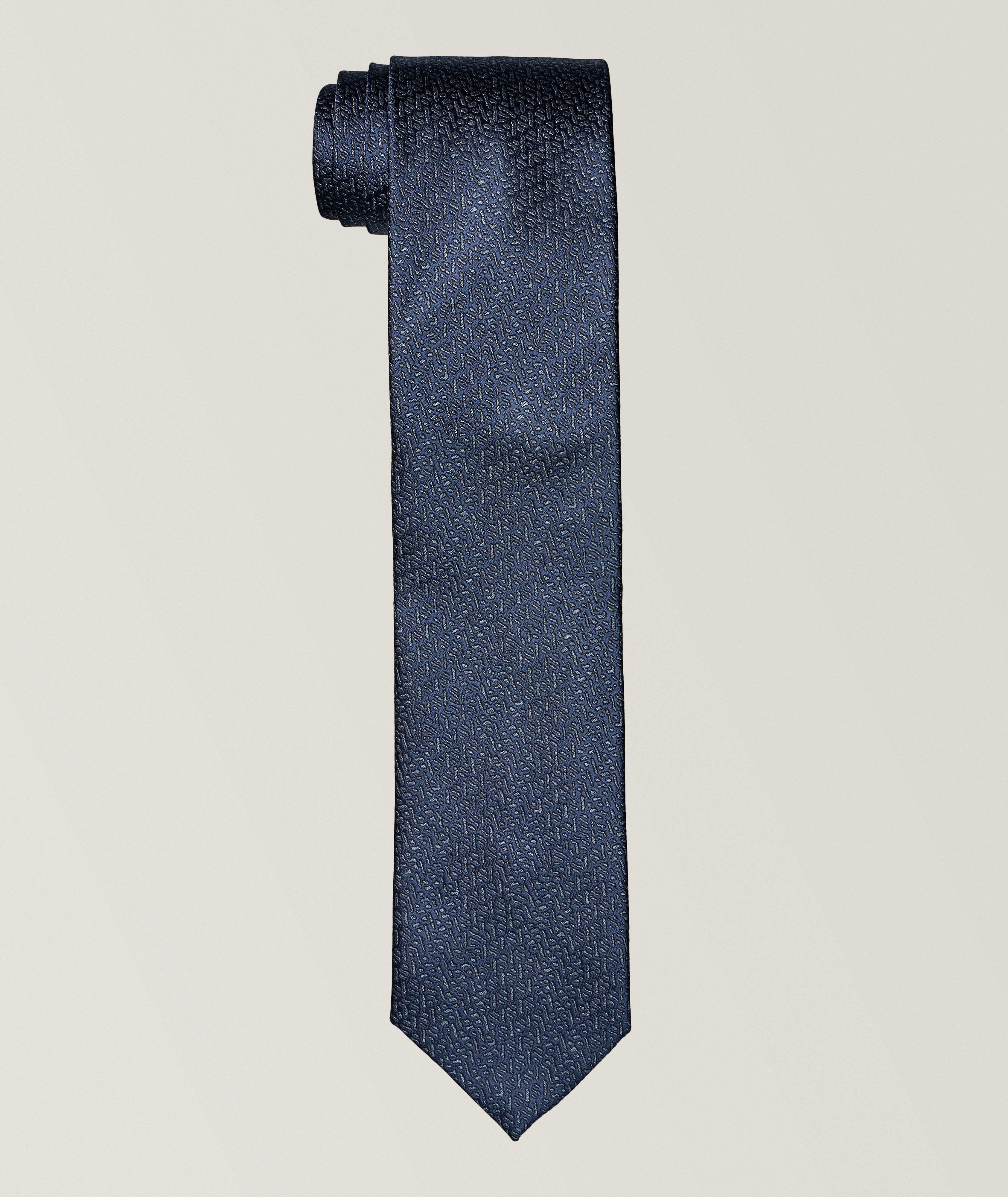 Micro Pattern Silk Tie image 0