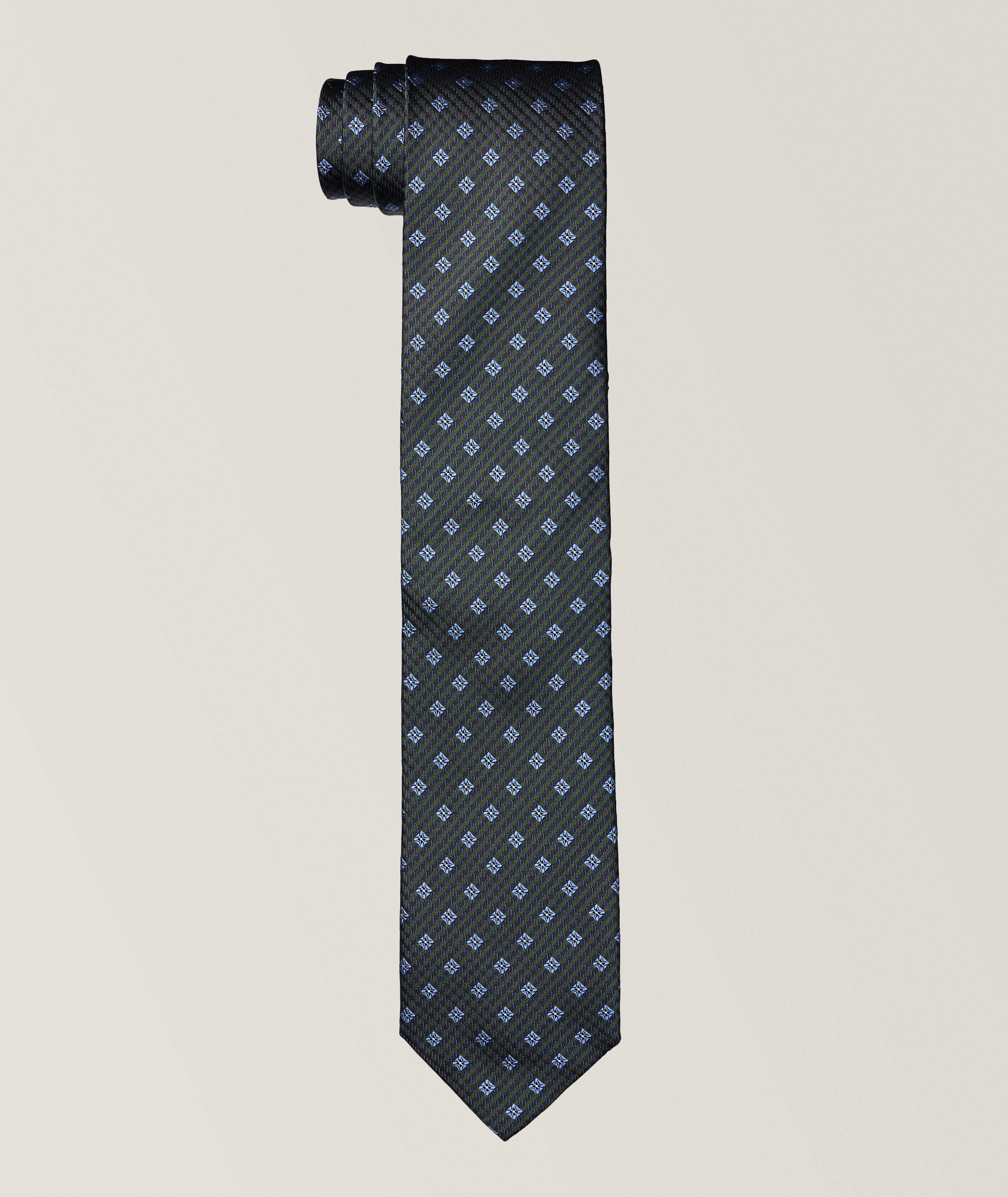 Checkered Medallion Silk Tie  image 0