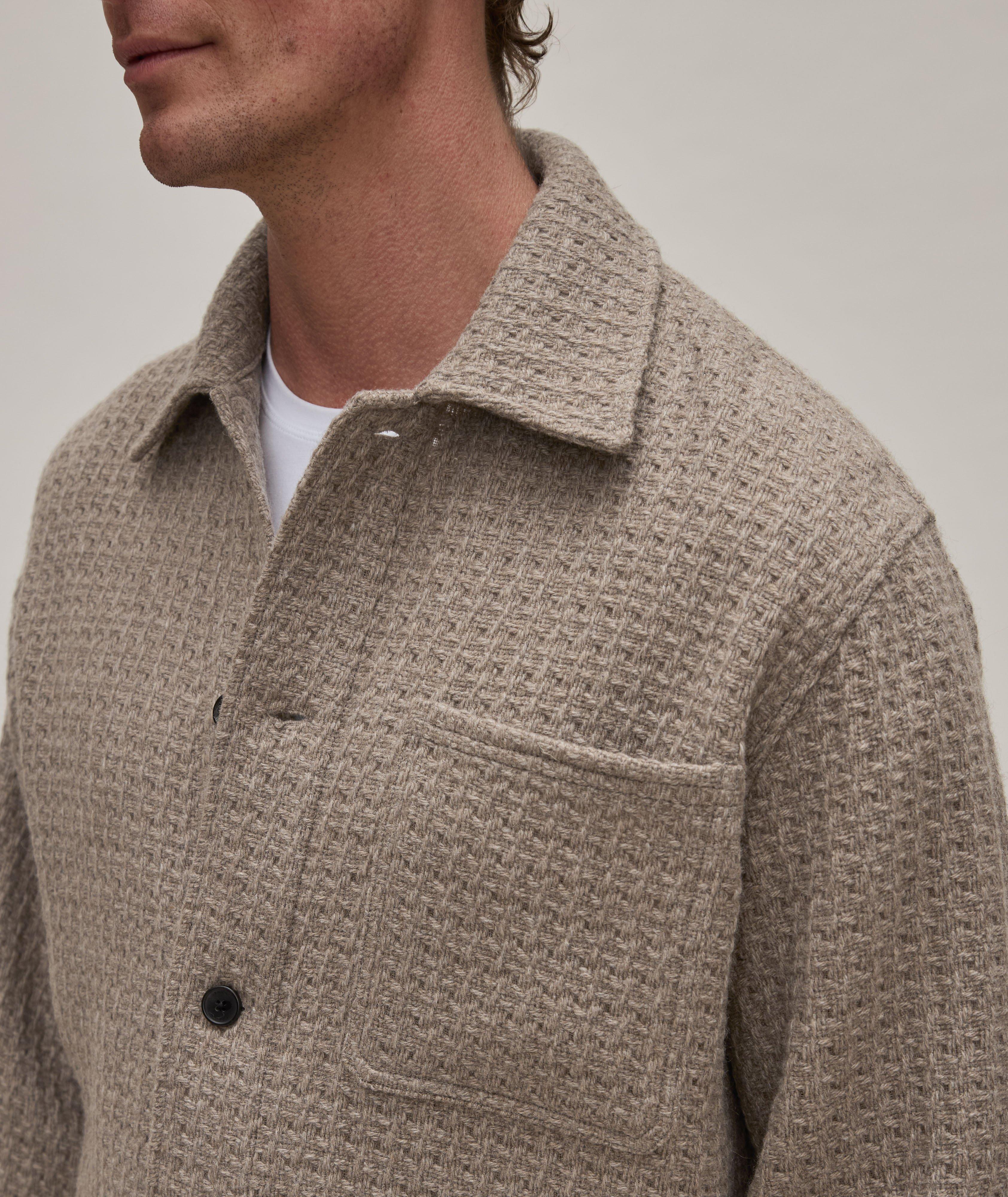 Textured Wool-Blend Overshirt image 4