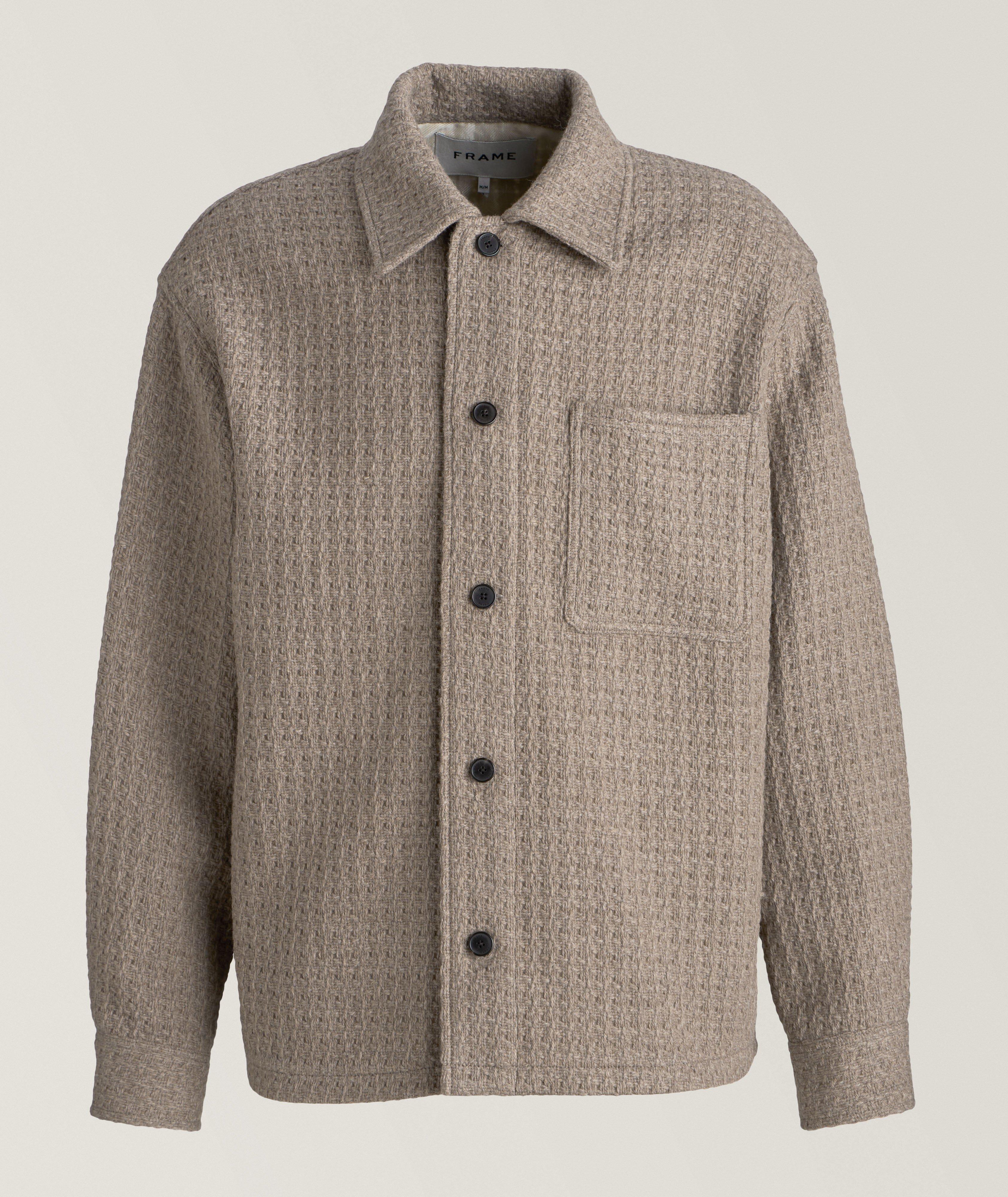 Frame Textured Wool-Blend Overshirt