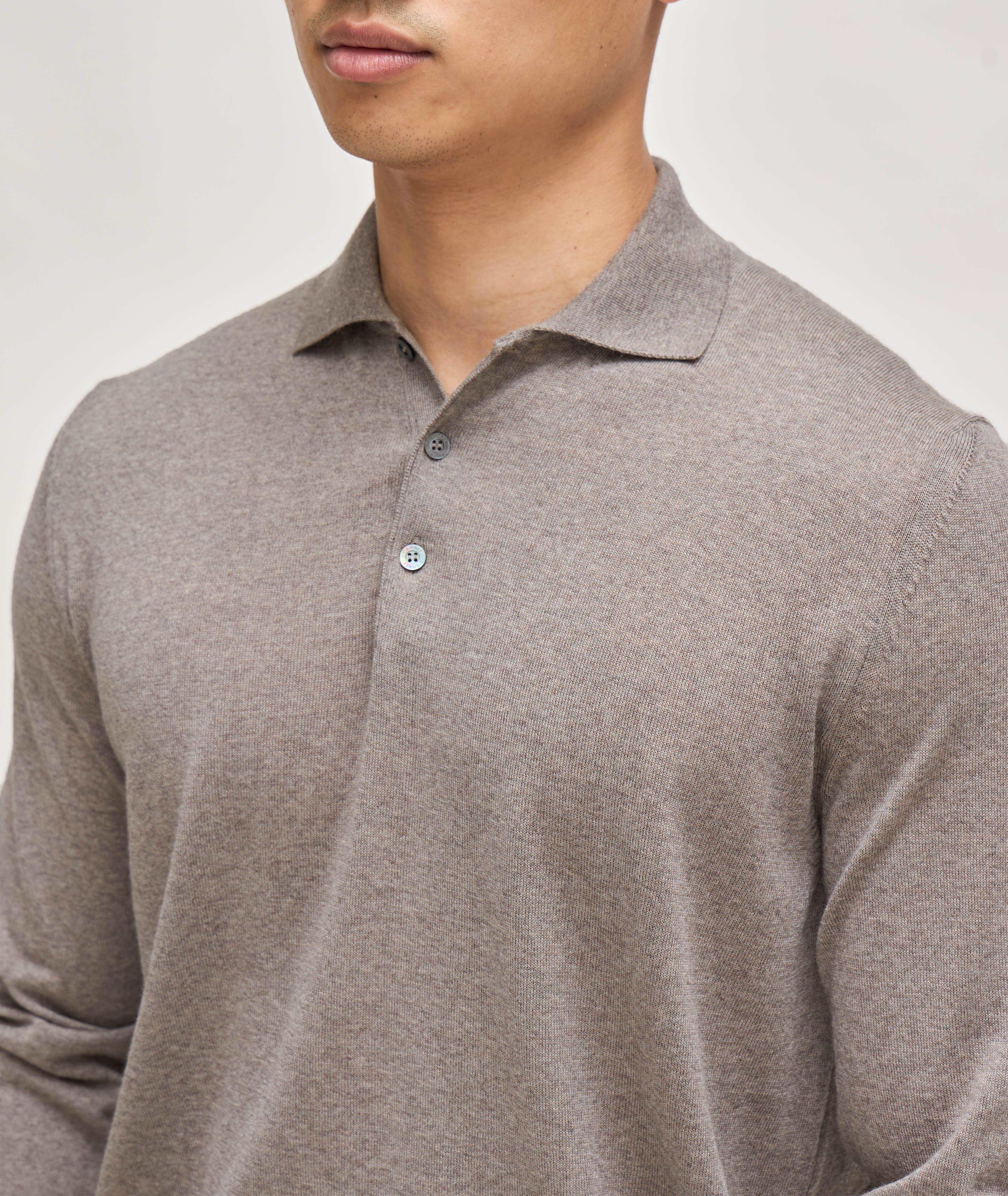 Grey polo long sleeve online