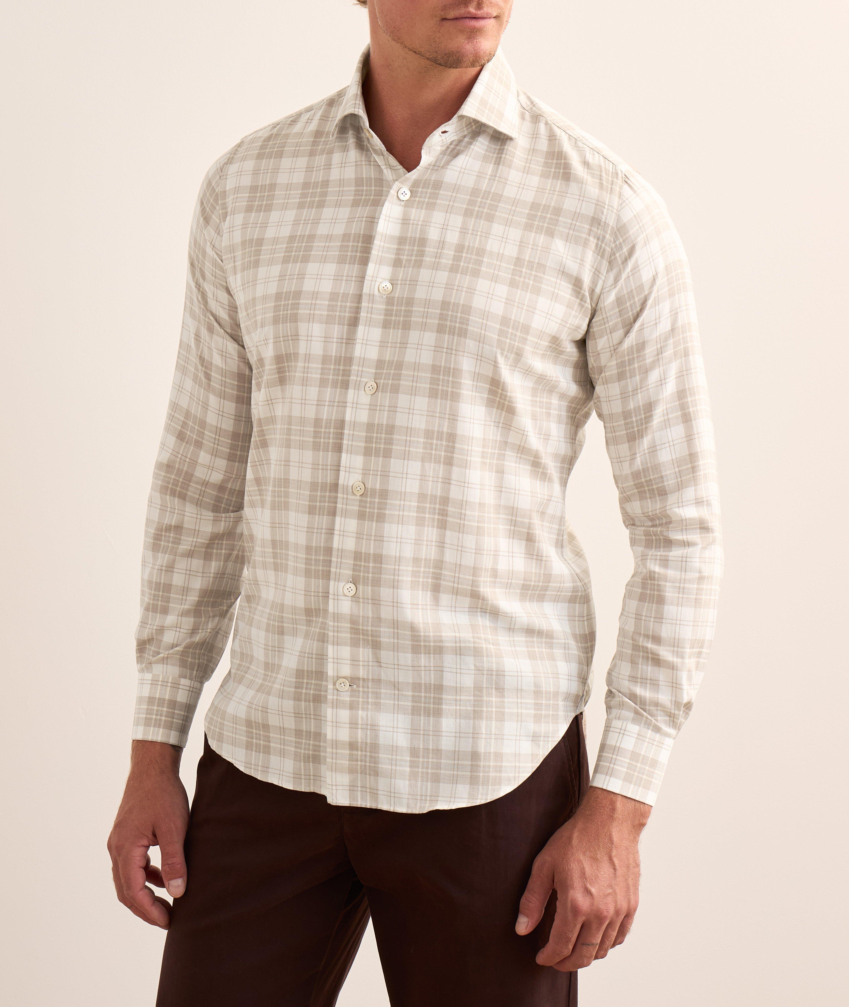 Plaid Cotton Sport Shirt  image 1