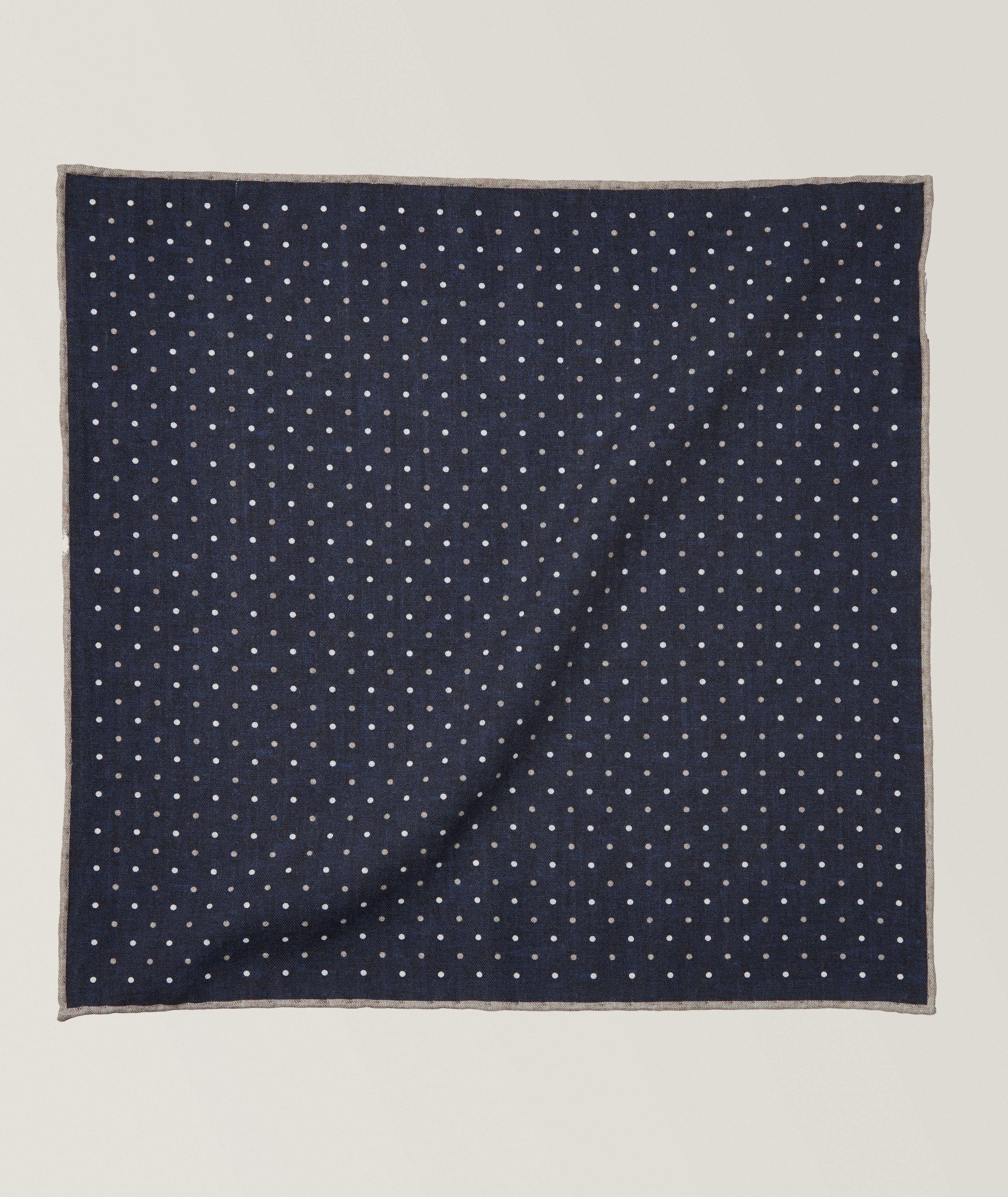Polka Dot Wool-Cotton Pocket Square image 0