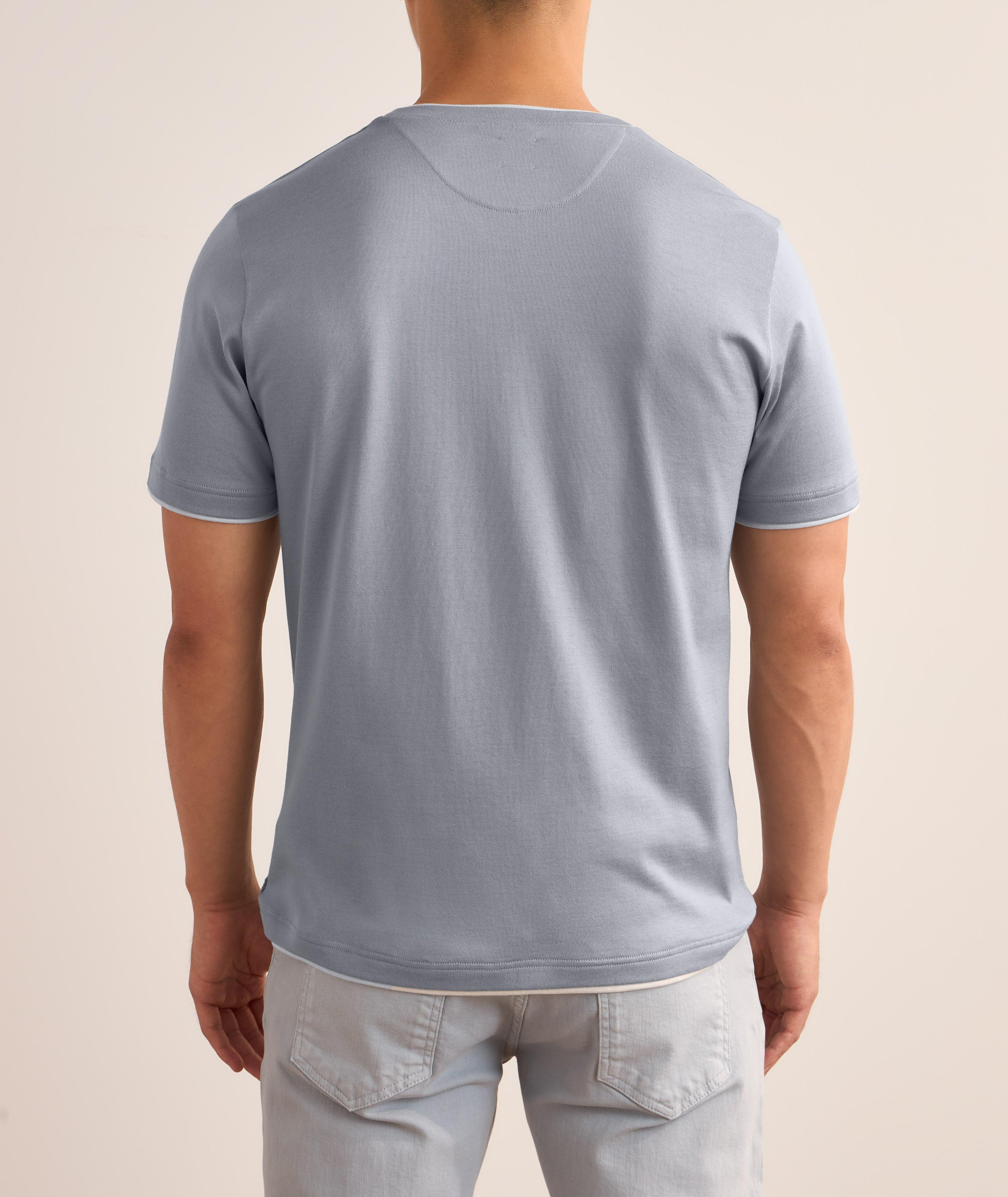 Tシャツ・カットソー ELEVENTY GREY LINEN T-SHIRT Eleventy Tipped Giza Cotton T-Shirt | T-Shirts | Harry Rosen