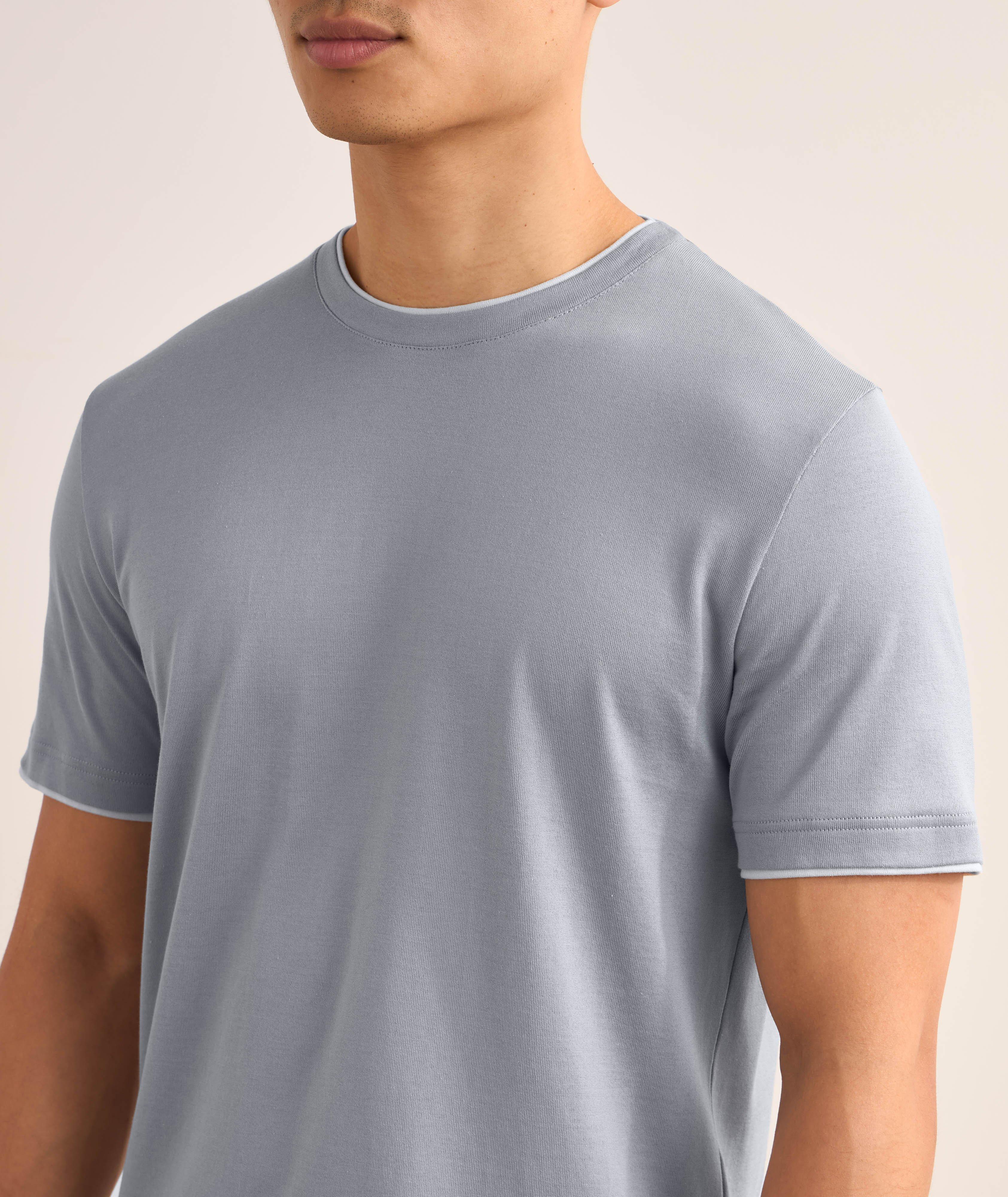 Tシャツ・カットソー ELEVENTY GREY LINEN T-SHIRT Eleventy Tipped Giza Cotton T-Shirt | T-Shirts | Harry Rosen