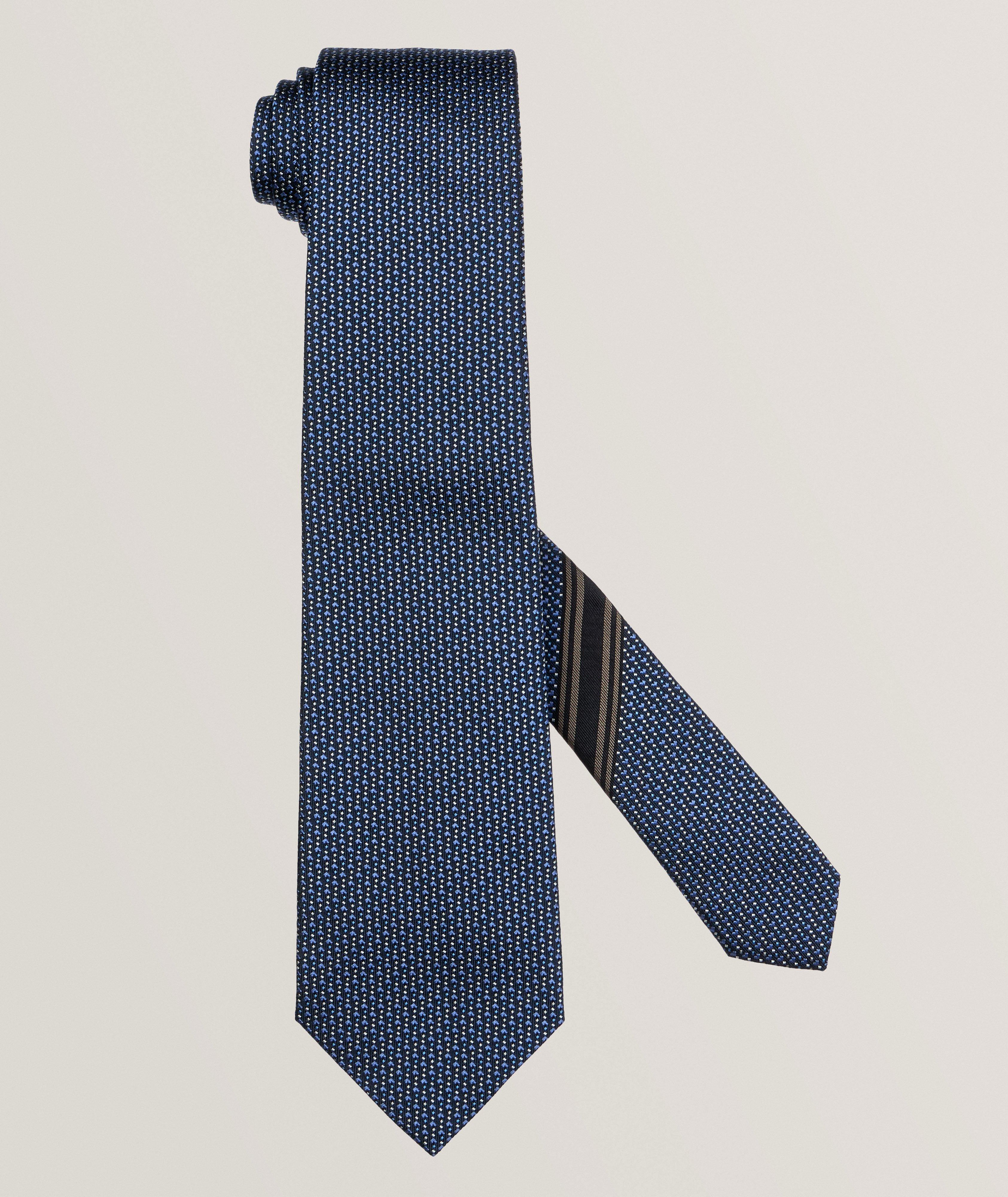 Micro Motif Silk Tie  image 1