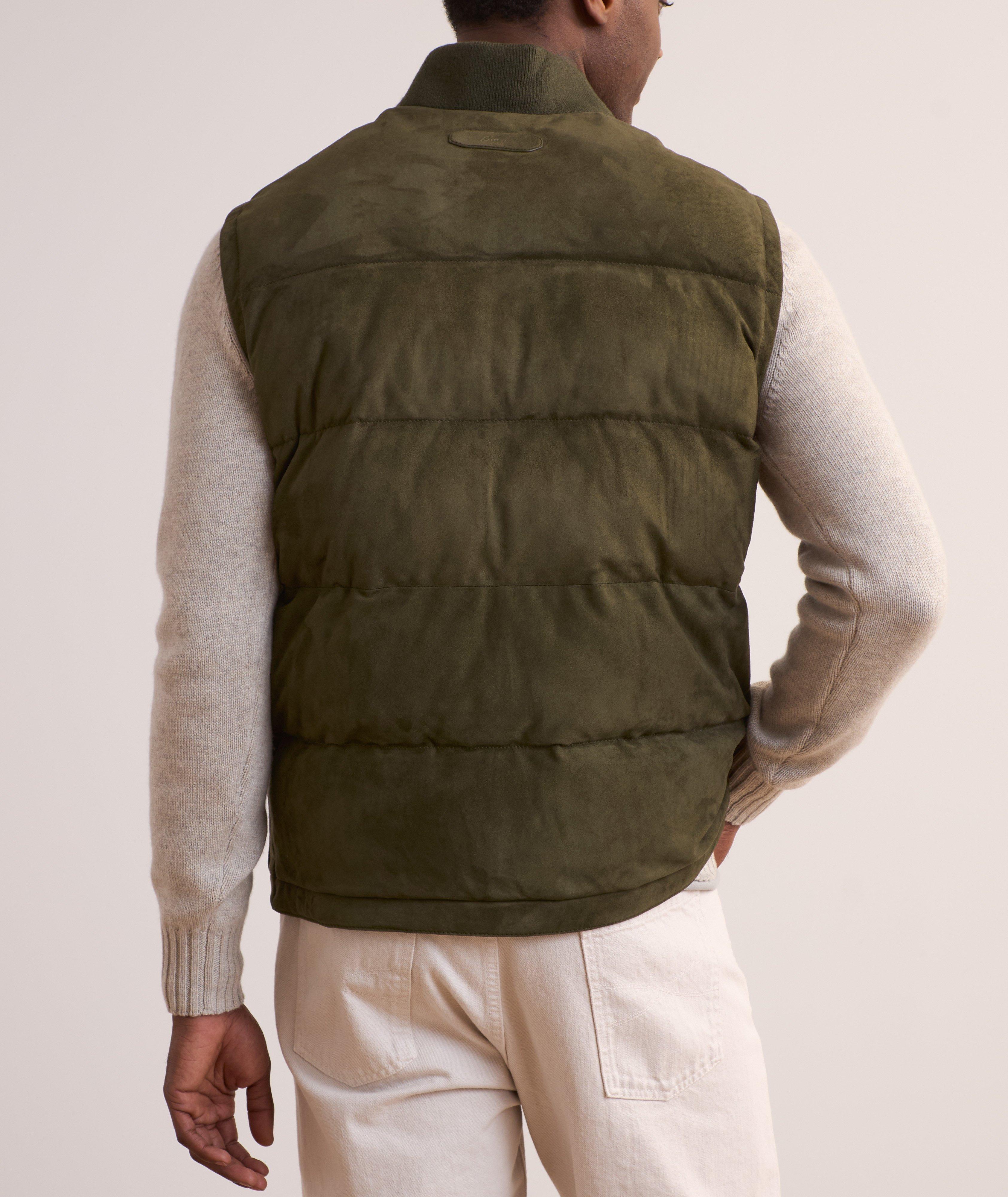 Quilted Lambskin-Suede Puffer Vest image 2