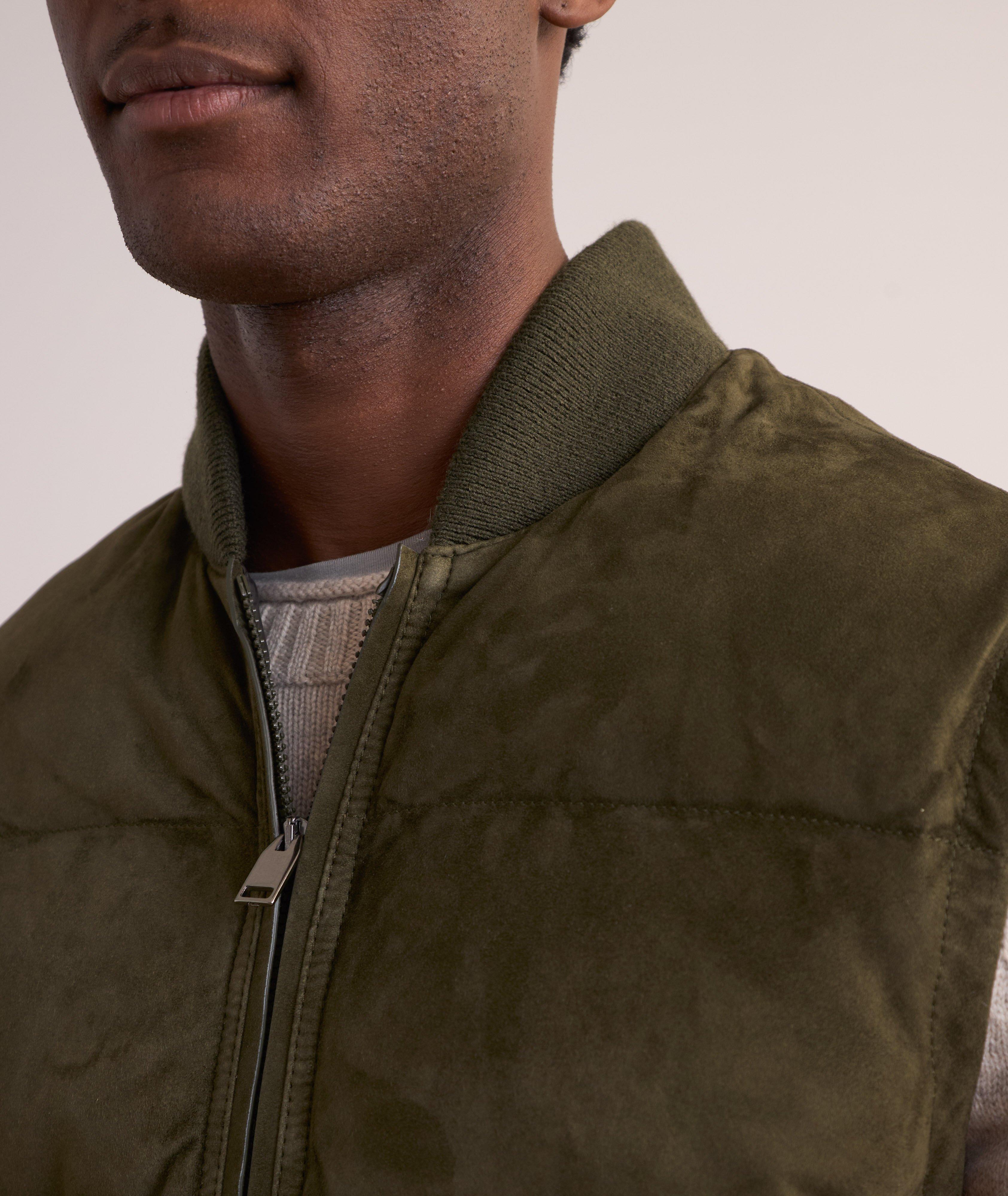 Quilted Lambskin-Suede Puffer Vest image 3