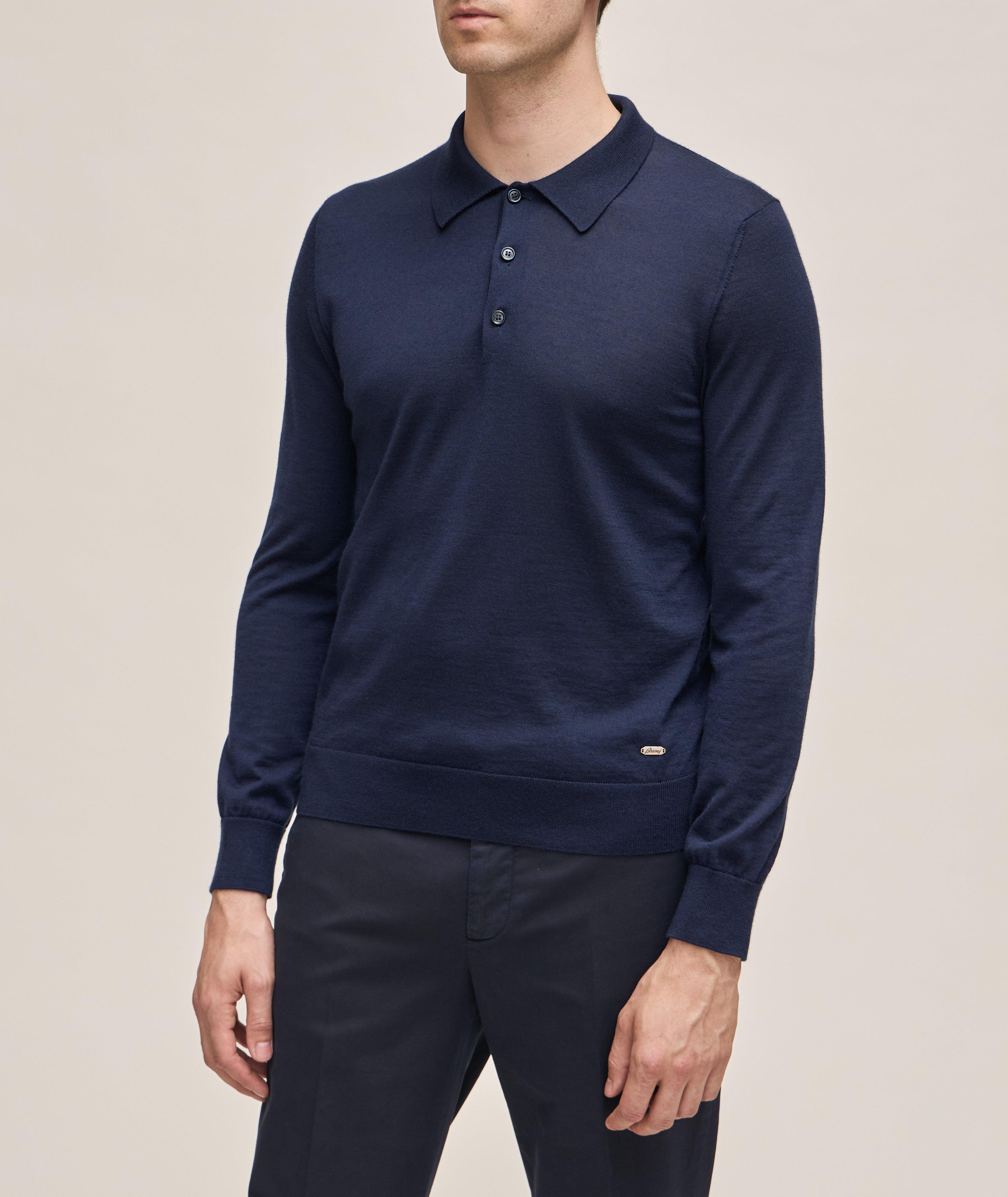 Cashmere-Silk Long-Sleeve Polo image 1