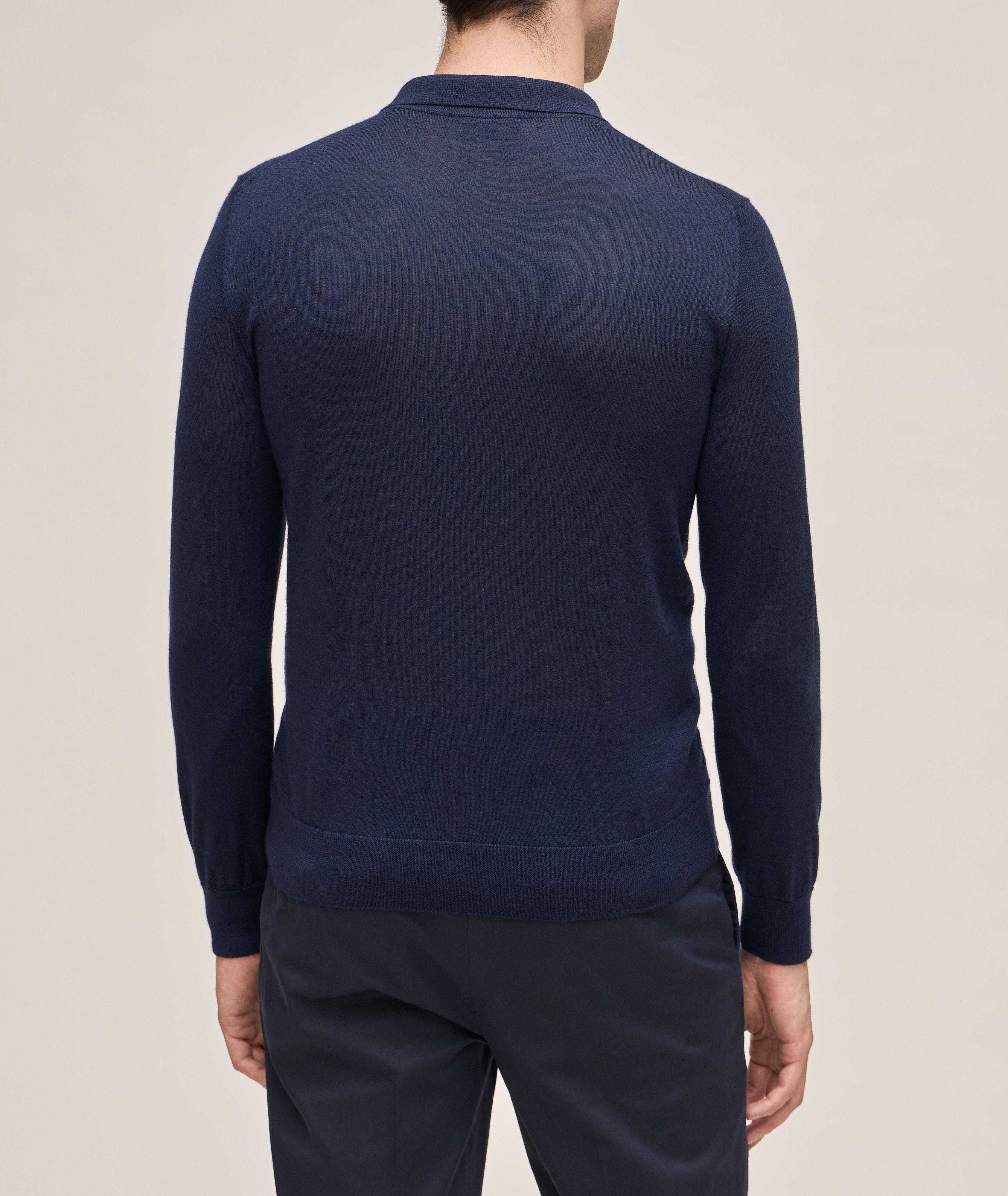 Cashmere-Silk Long-Sleeve Polo image 2