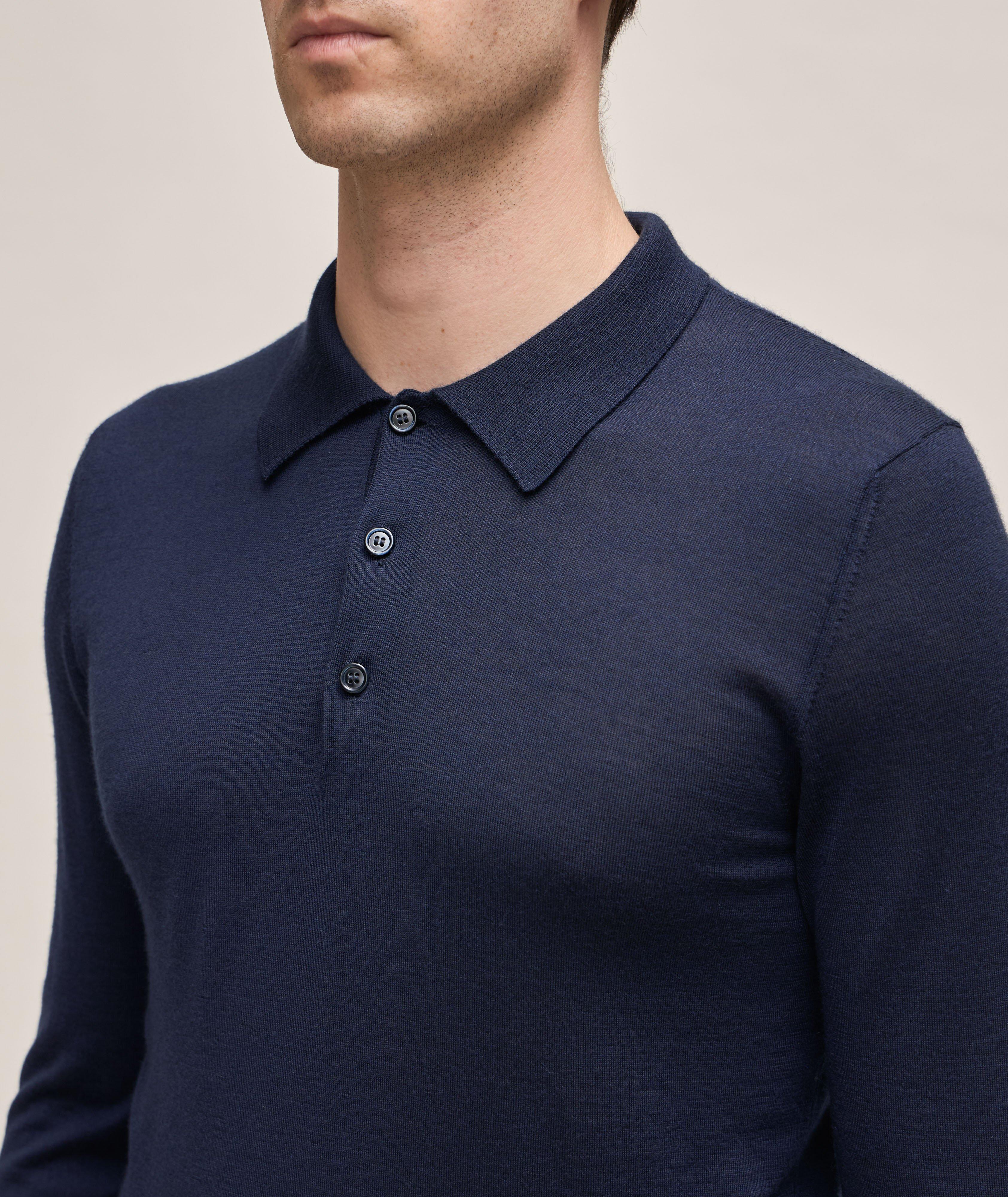 Cashmere-Silk Long-Sleeve Polo image 3