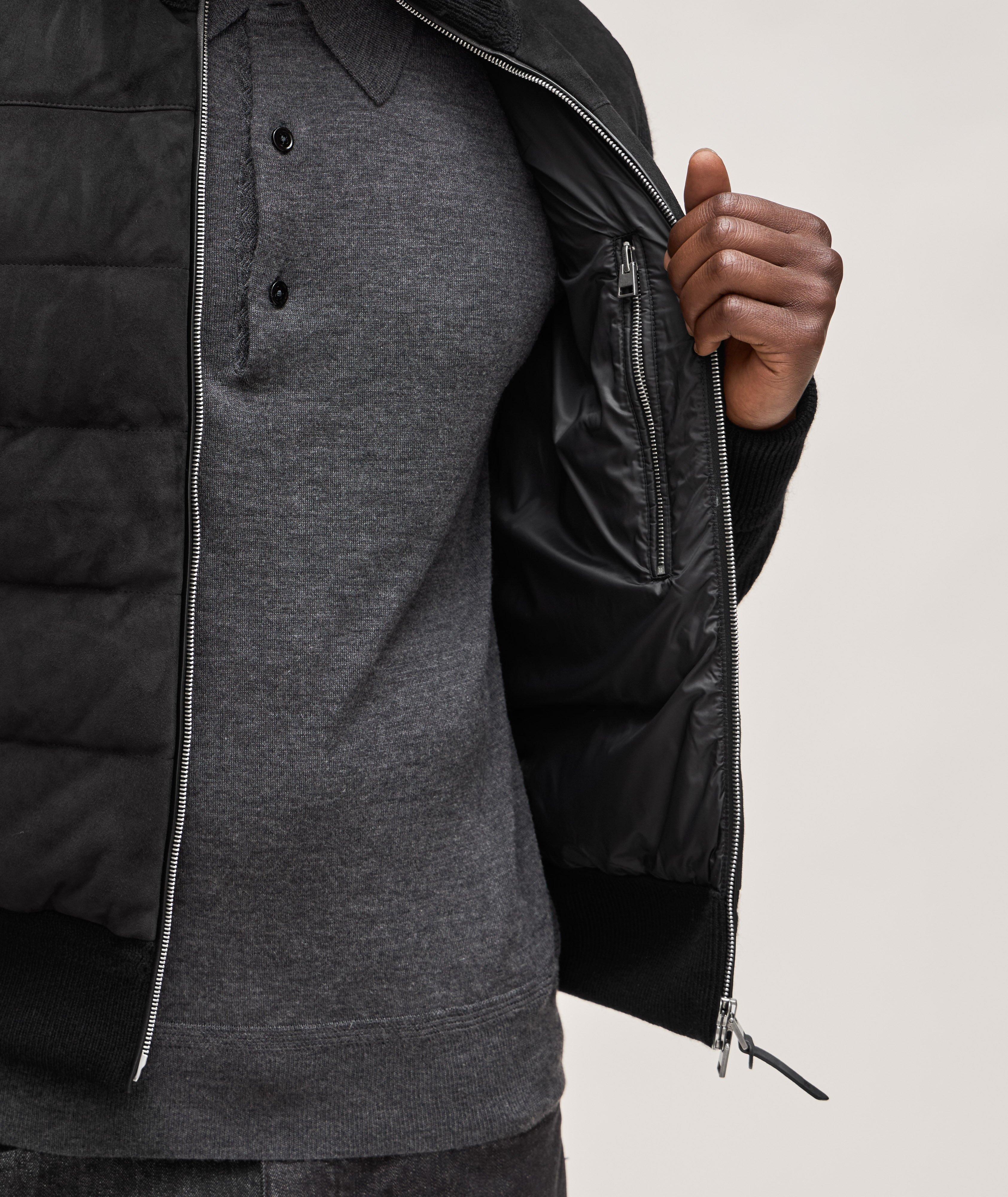 Mixed Media Suede Merino Blouson image 3