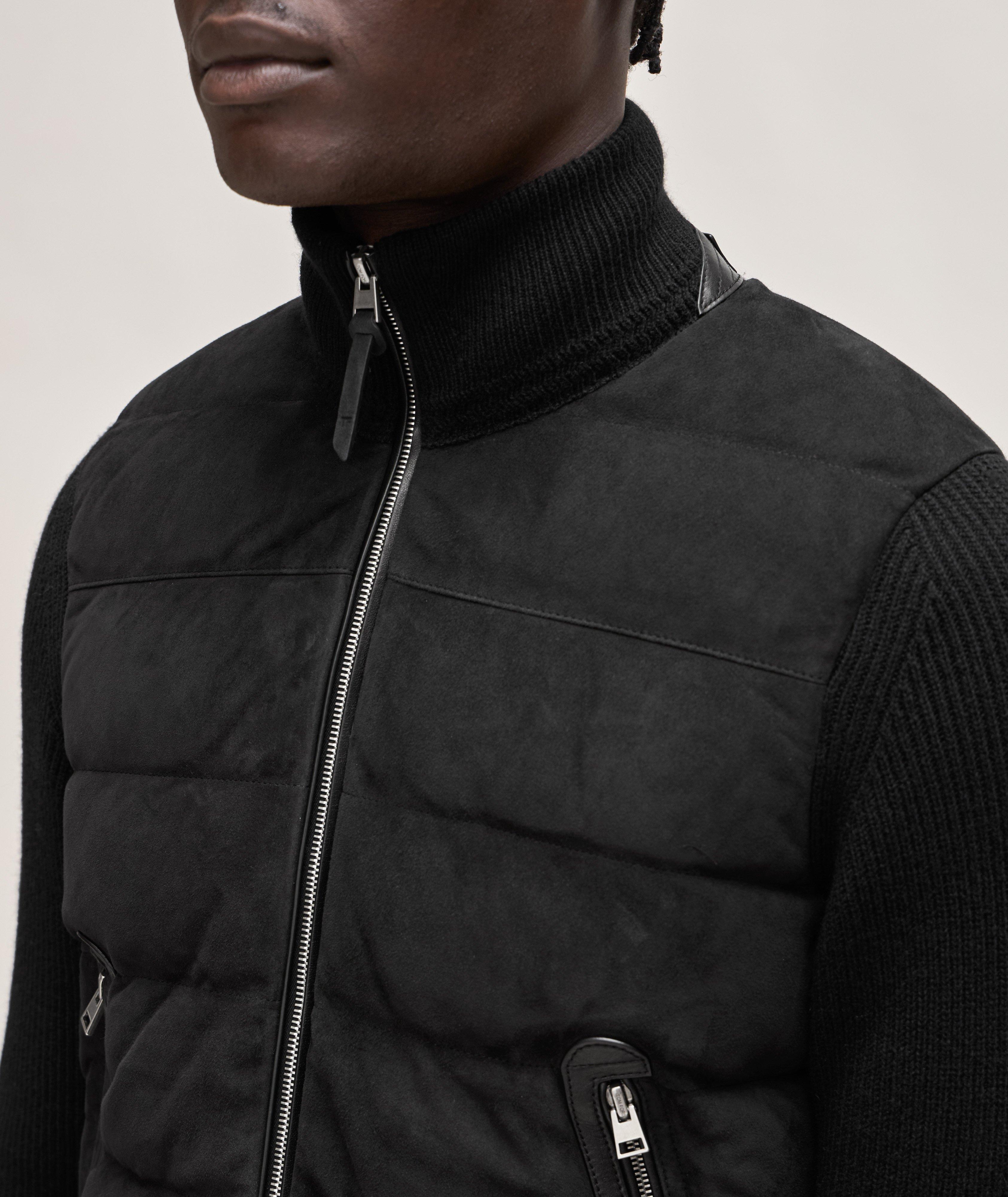 Mixed Media Suede Merino Blouson image 4