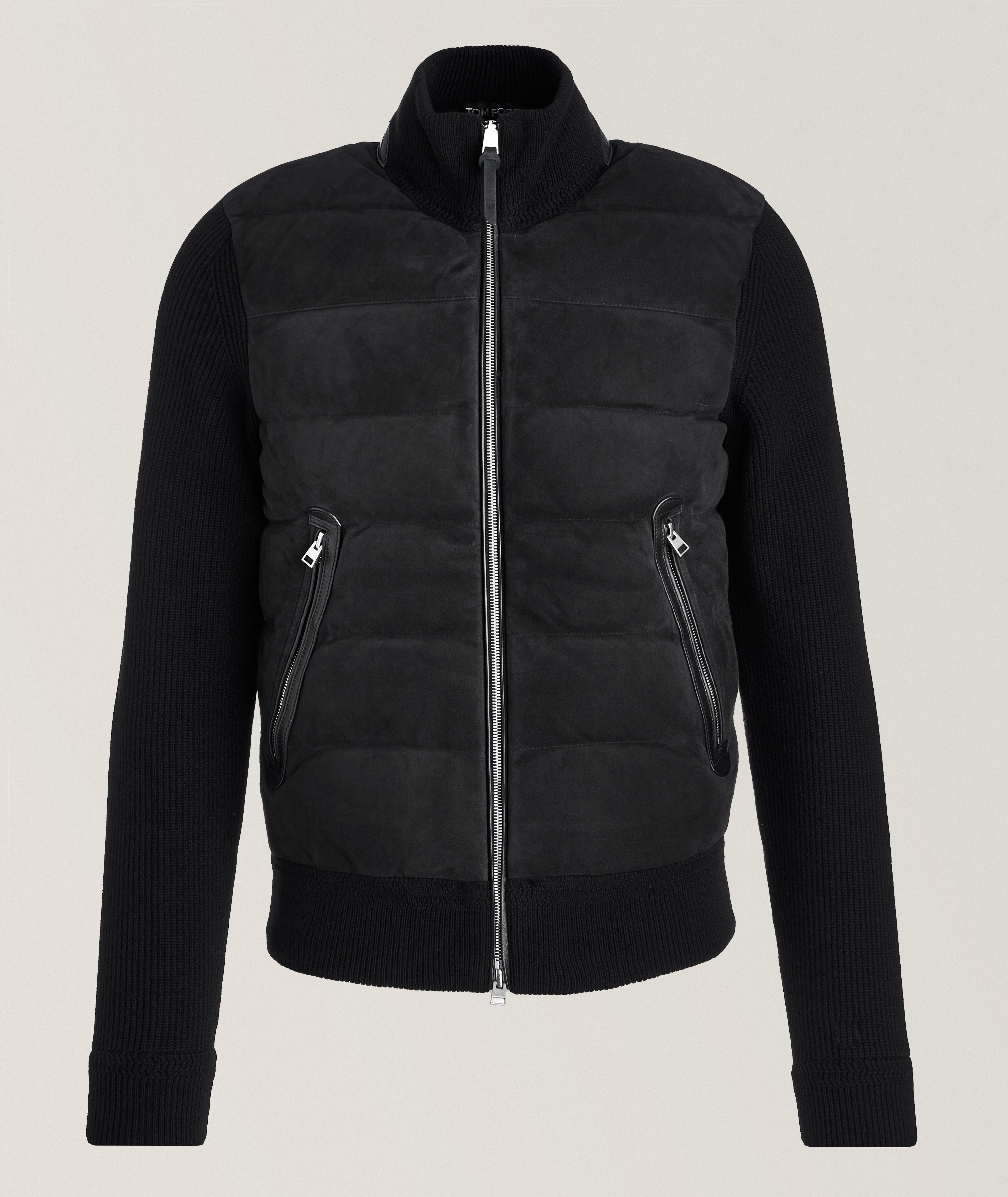 Mixed Media Suede Merino Blouson image 0