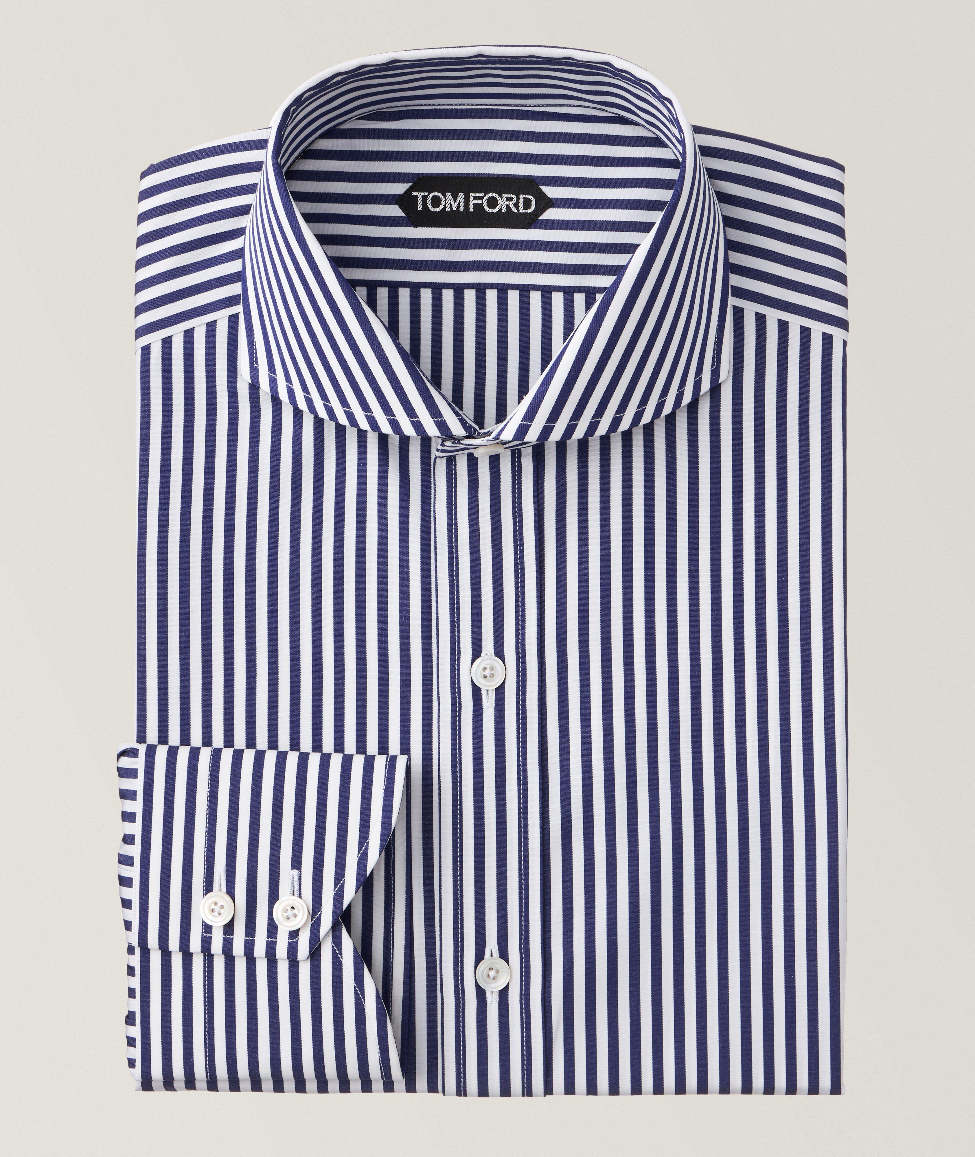 Blue white striped dress shirt hotsell