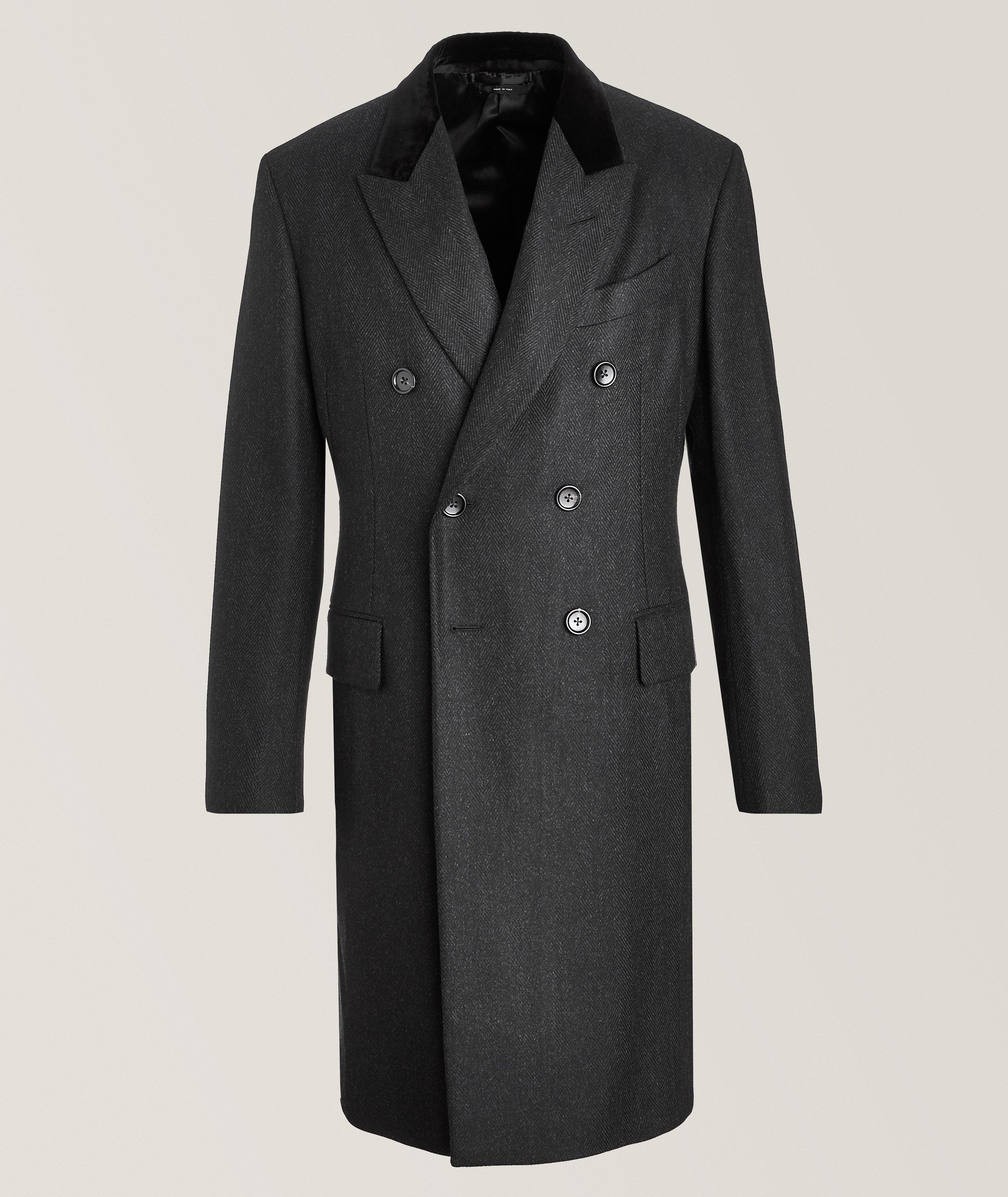 TOM FORD Herringbone Double-Breasted Coat 