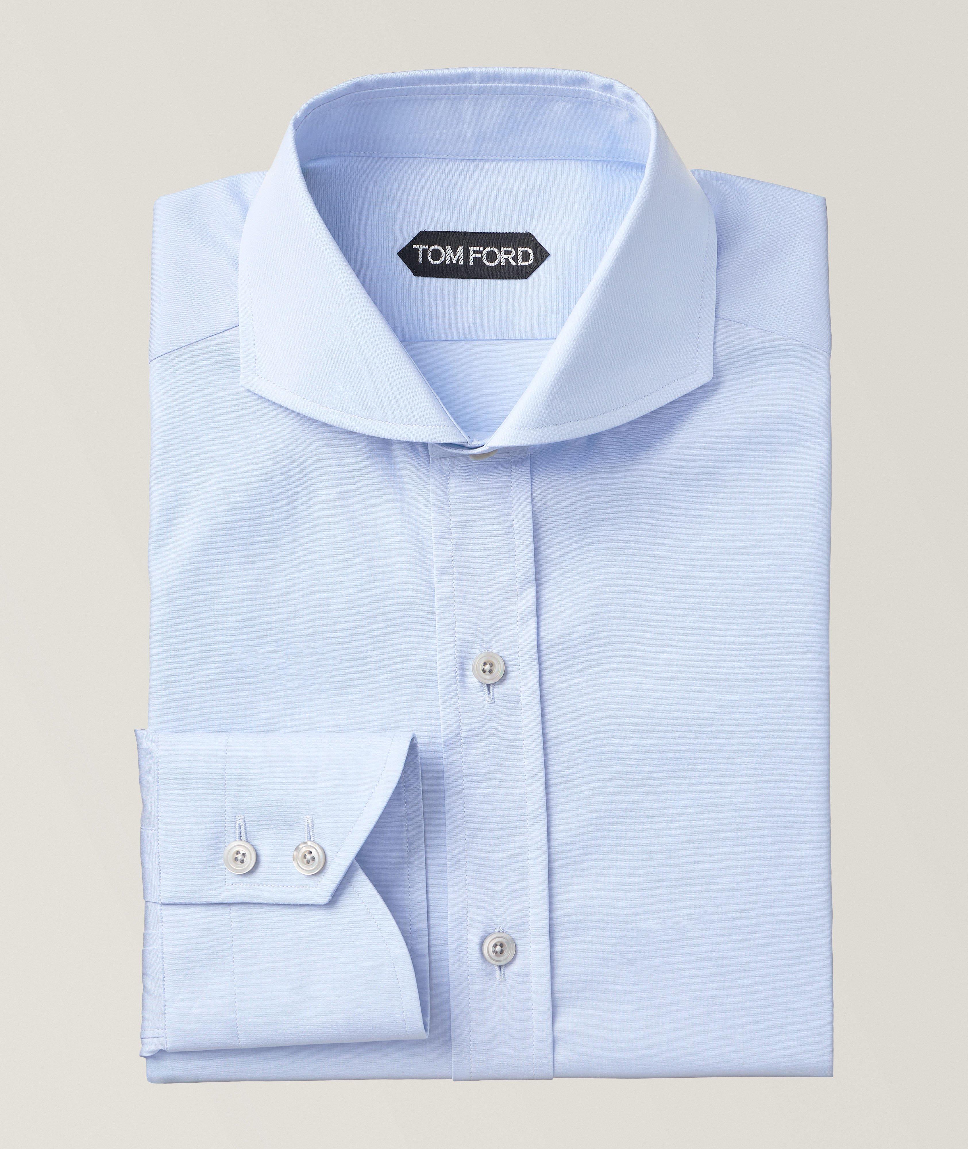 Chemise habillée en popeline de coton de coupe amincie image 0