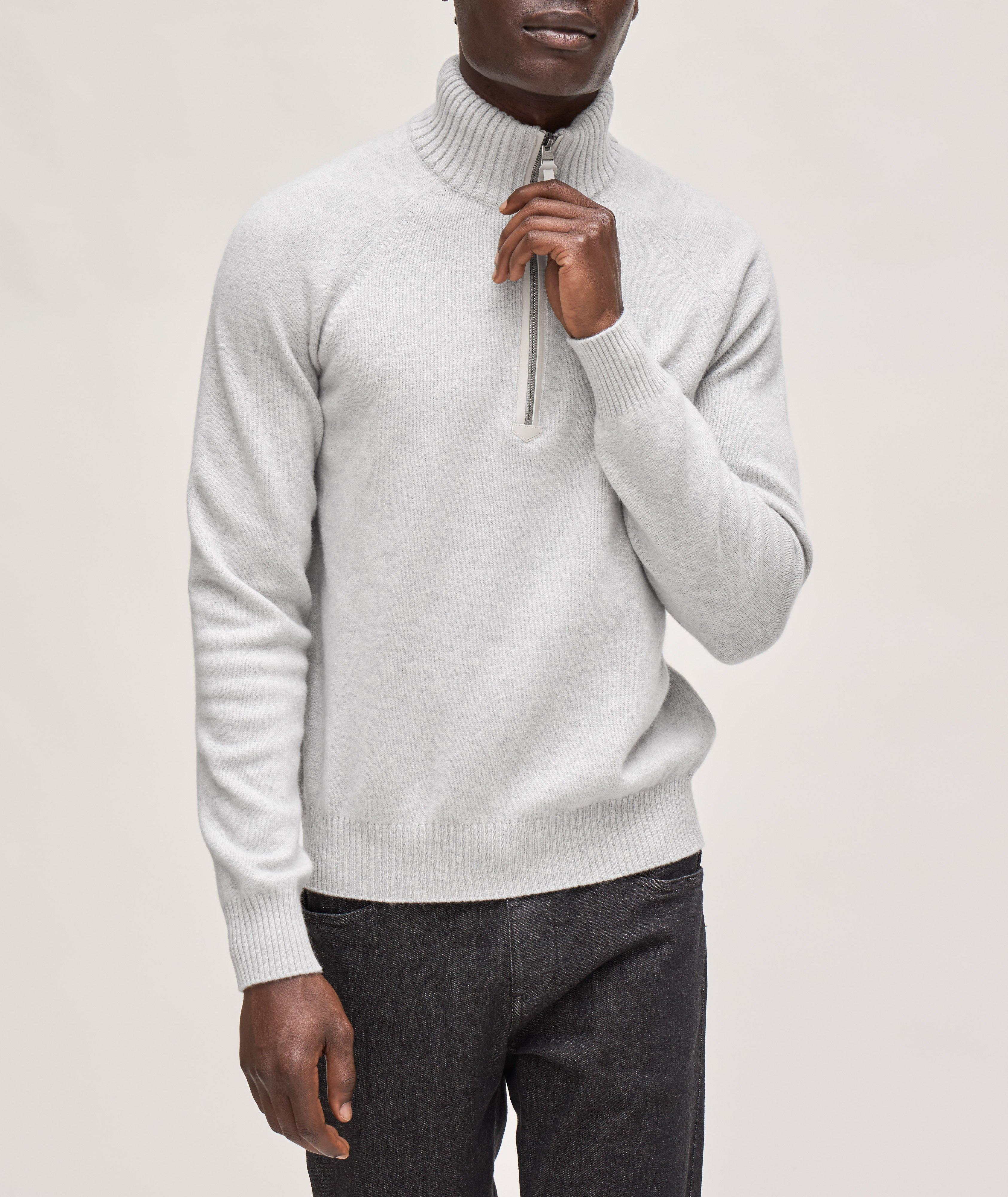 Lambswool-Cashmere Half Zip Sweater  image 1