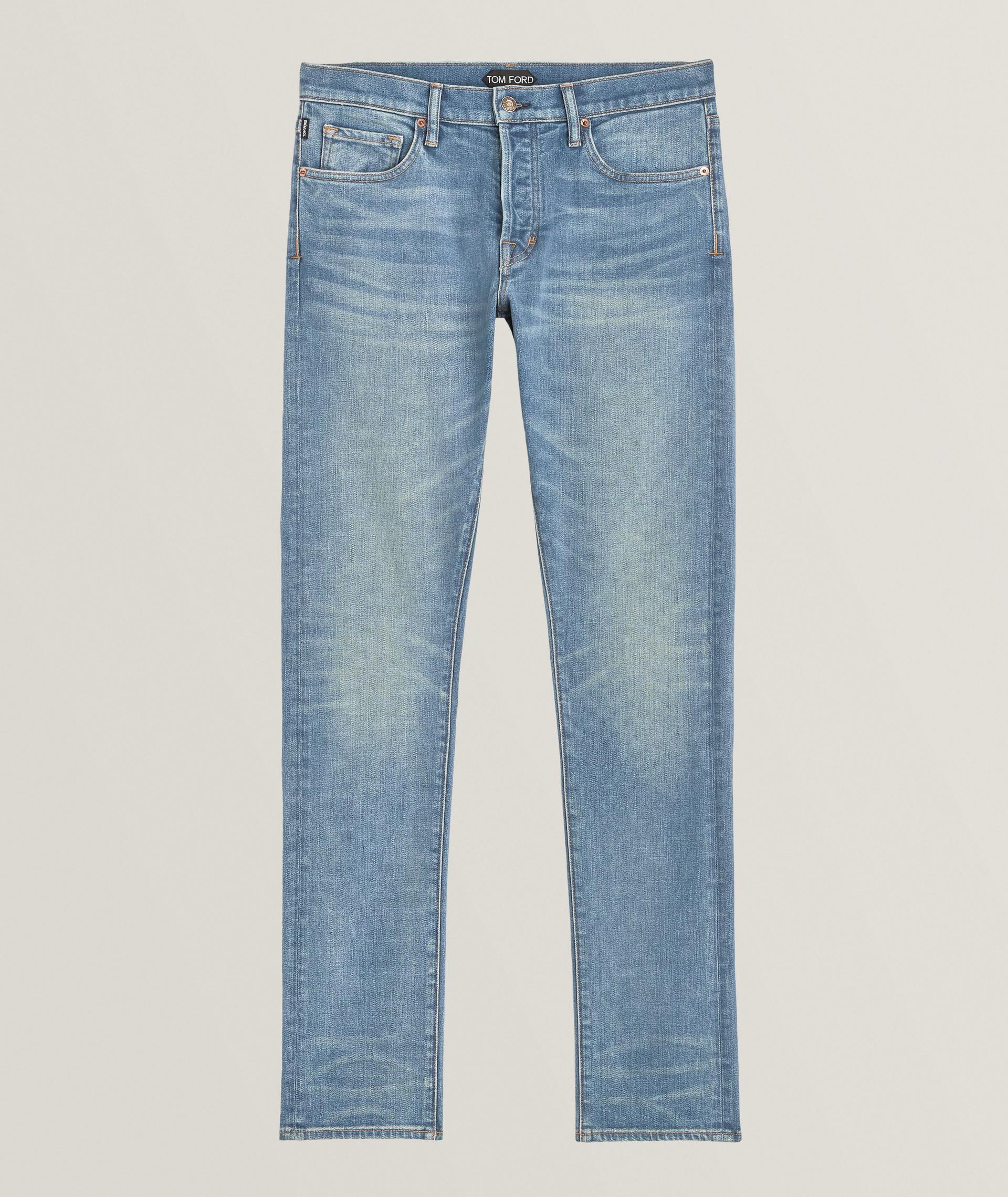 Jean en denim liséré de coupe amincie image 0