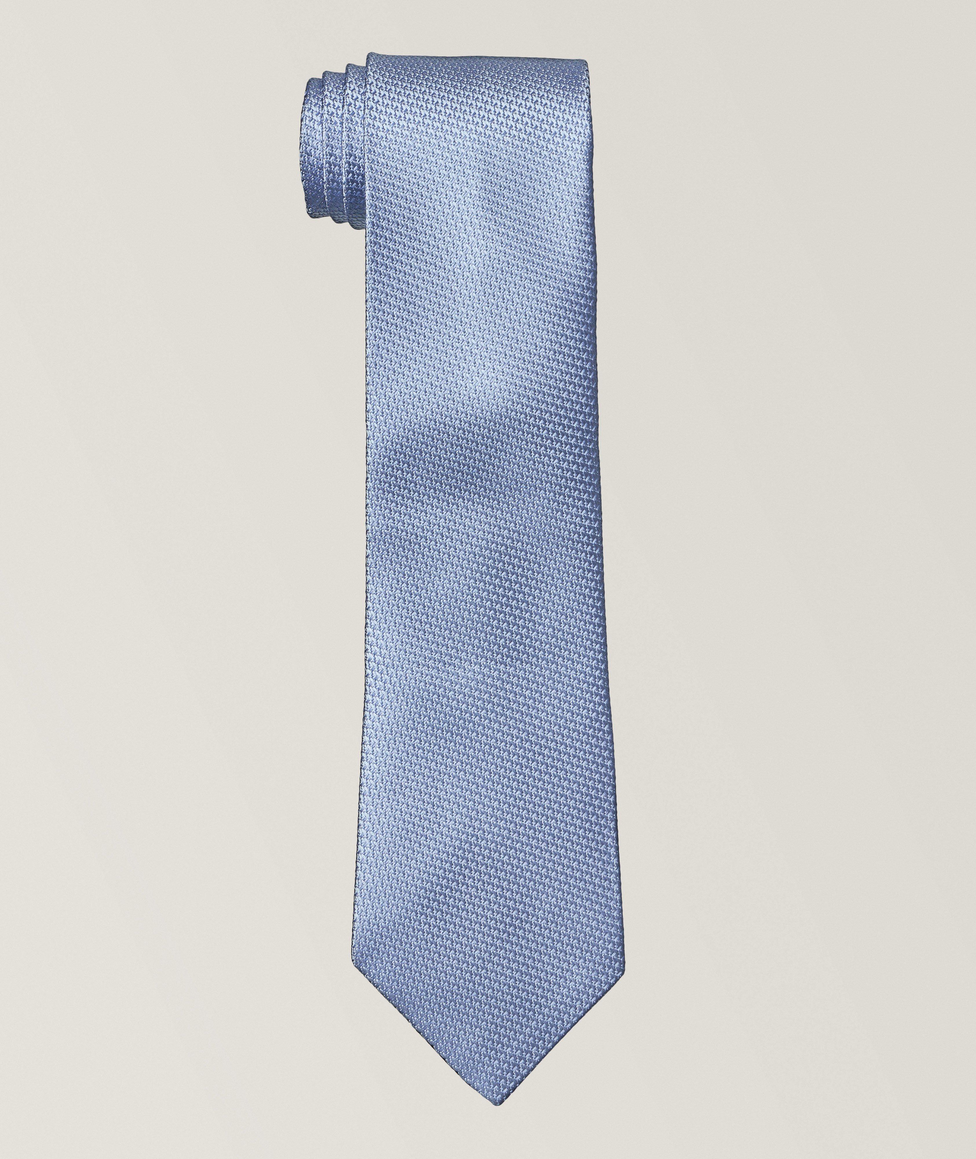 Diagonal Basketweave Silk Tie 