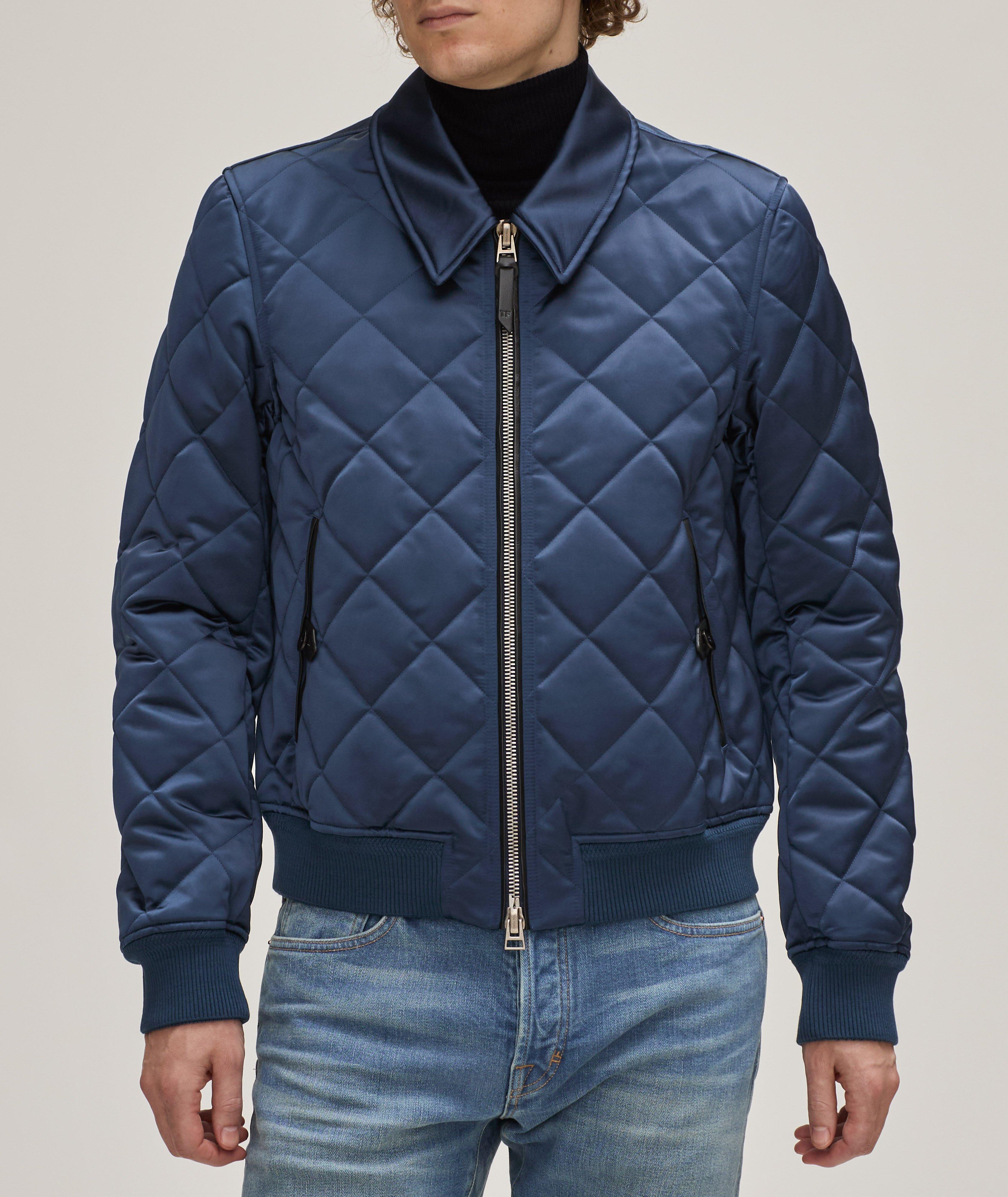 Cotton-Blend Satin Quilted Collar Blouson image 1