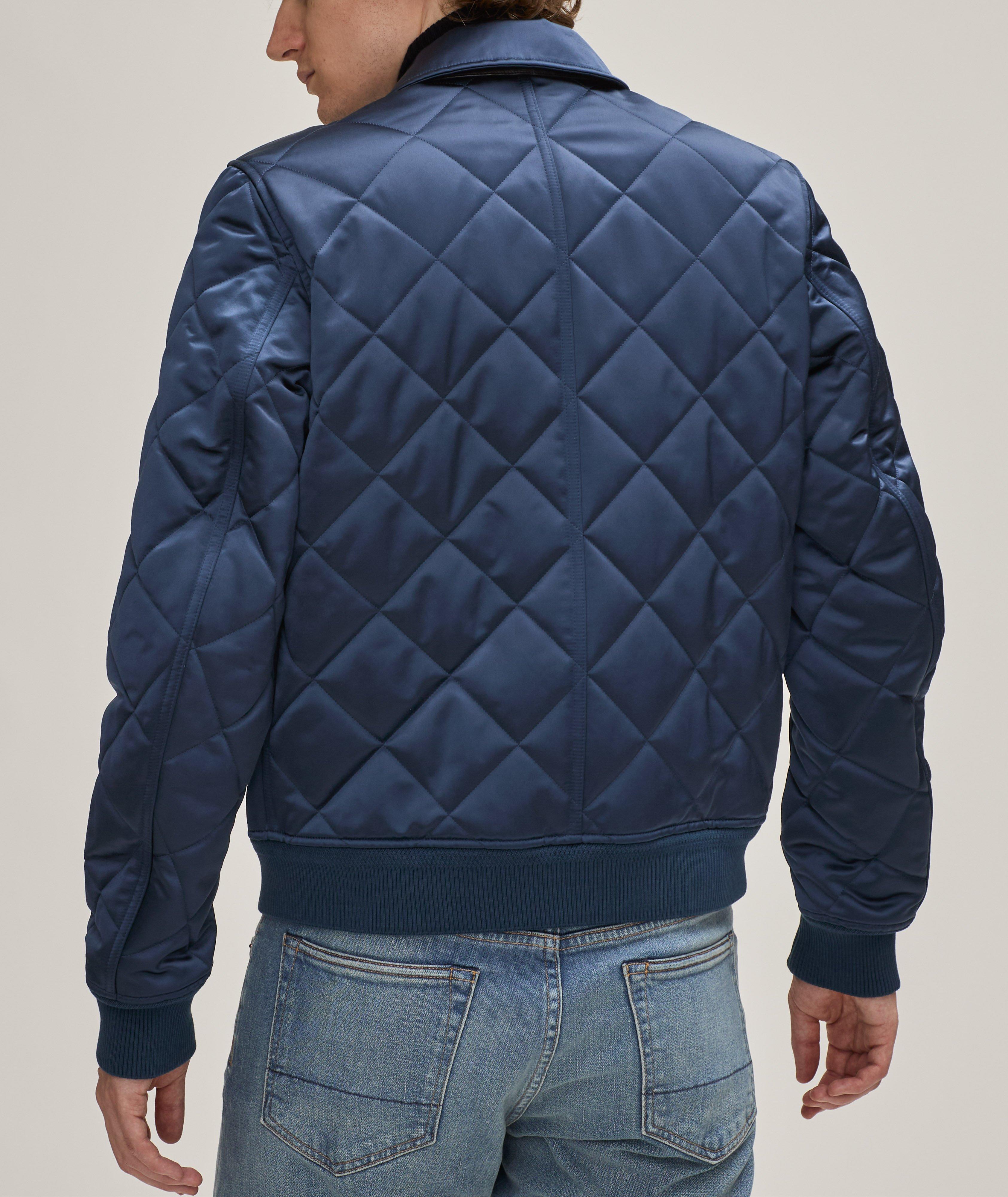 Cotton-Blend Satin Quilted Collar Blouson image 2