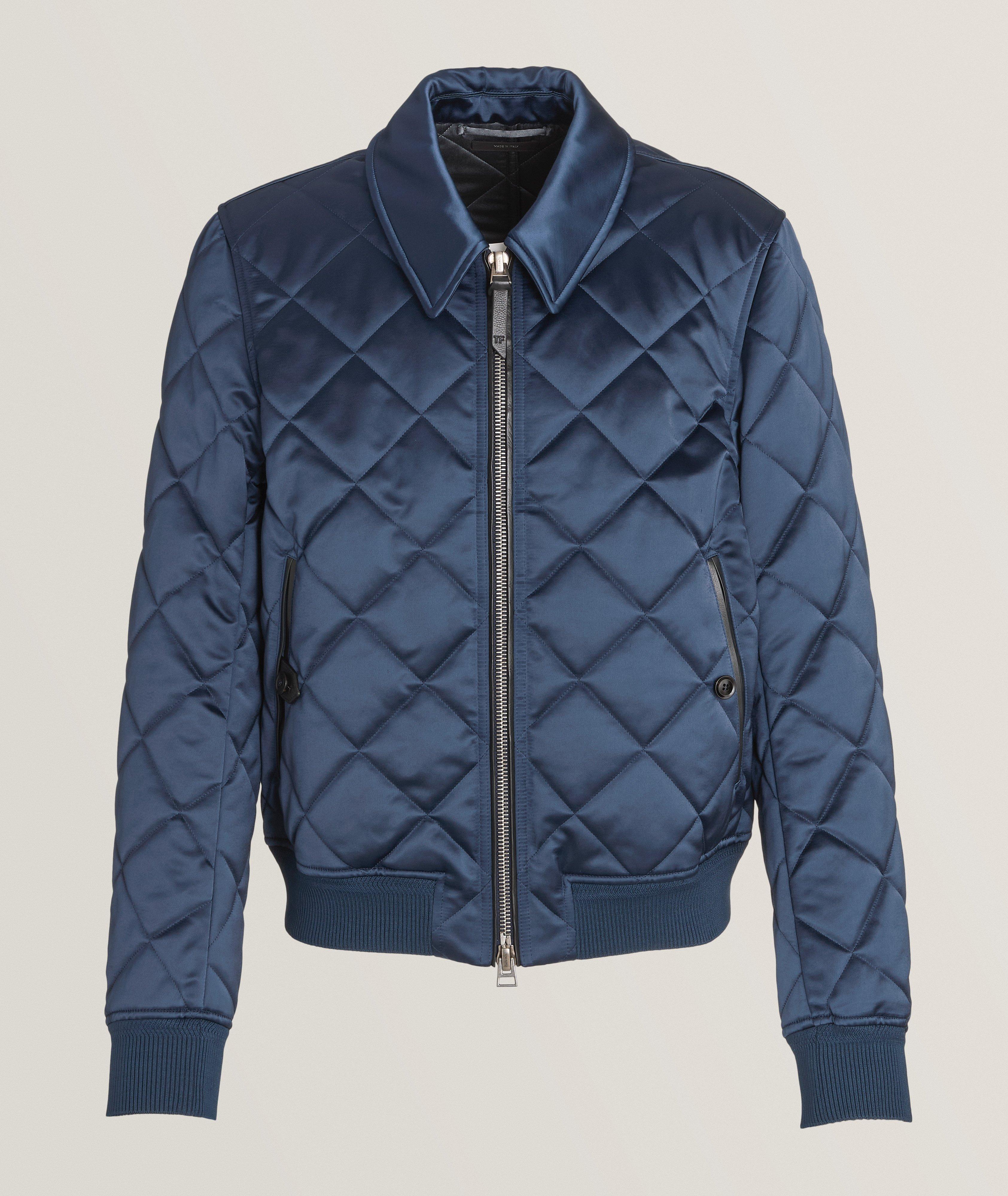 Cotton-Blend Satin Quilted Collar Blouson image 0