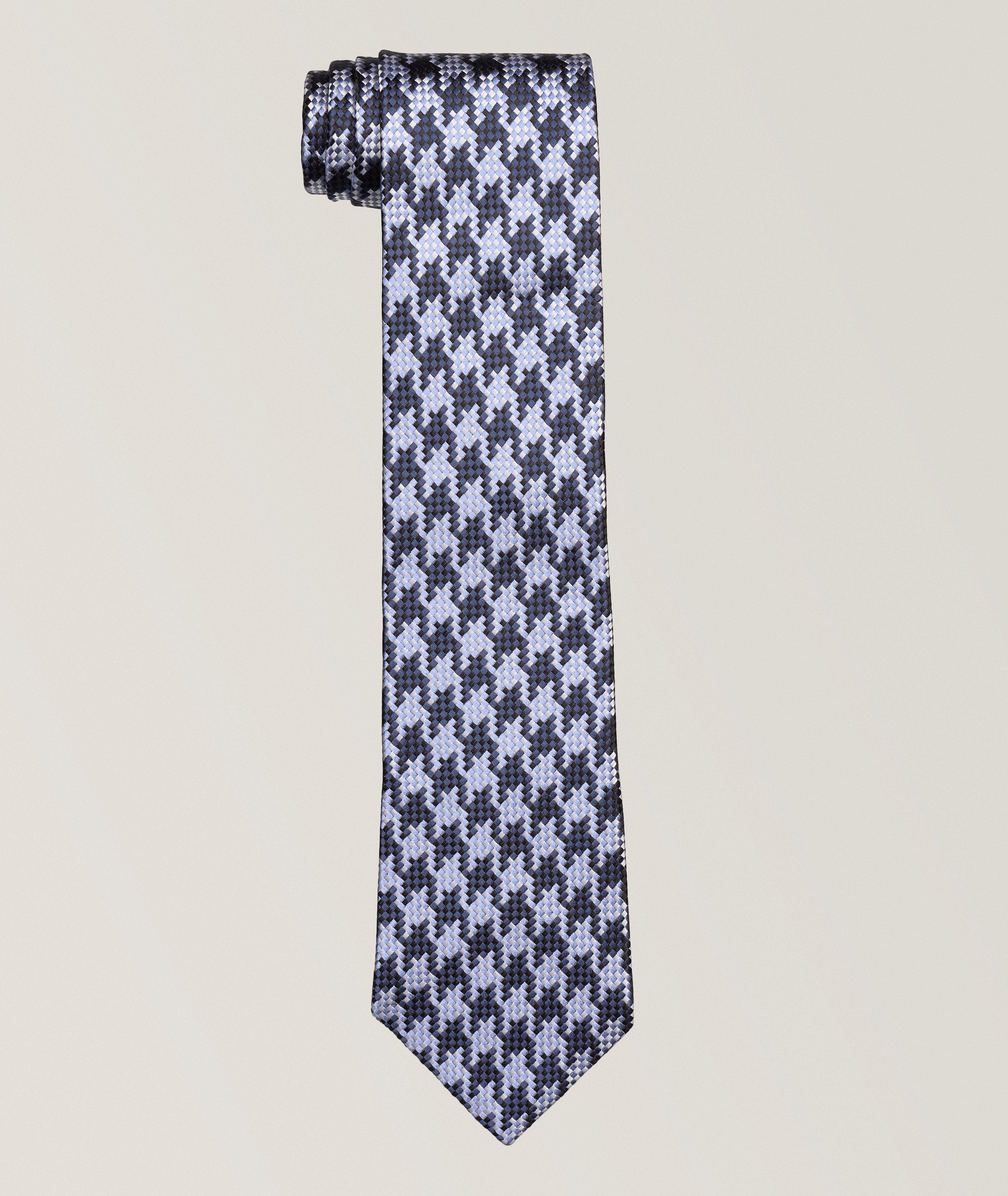 TOM FORD Tonal Herringbone Silk Tie 