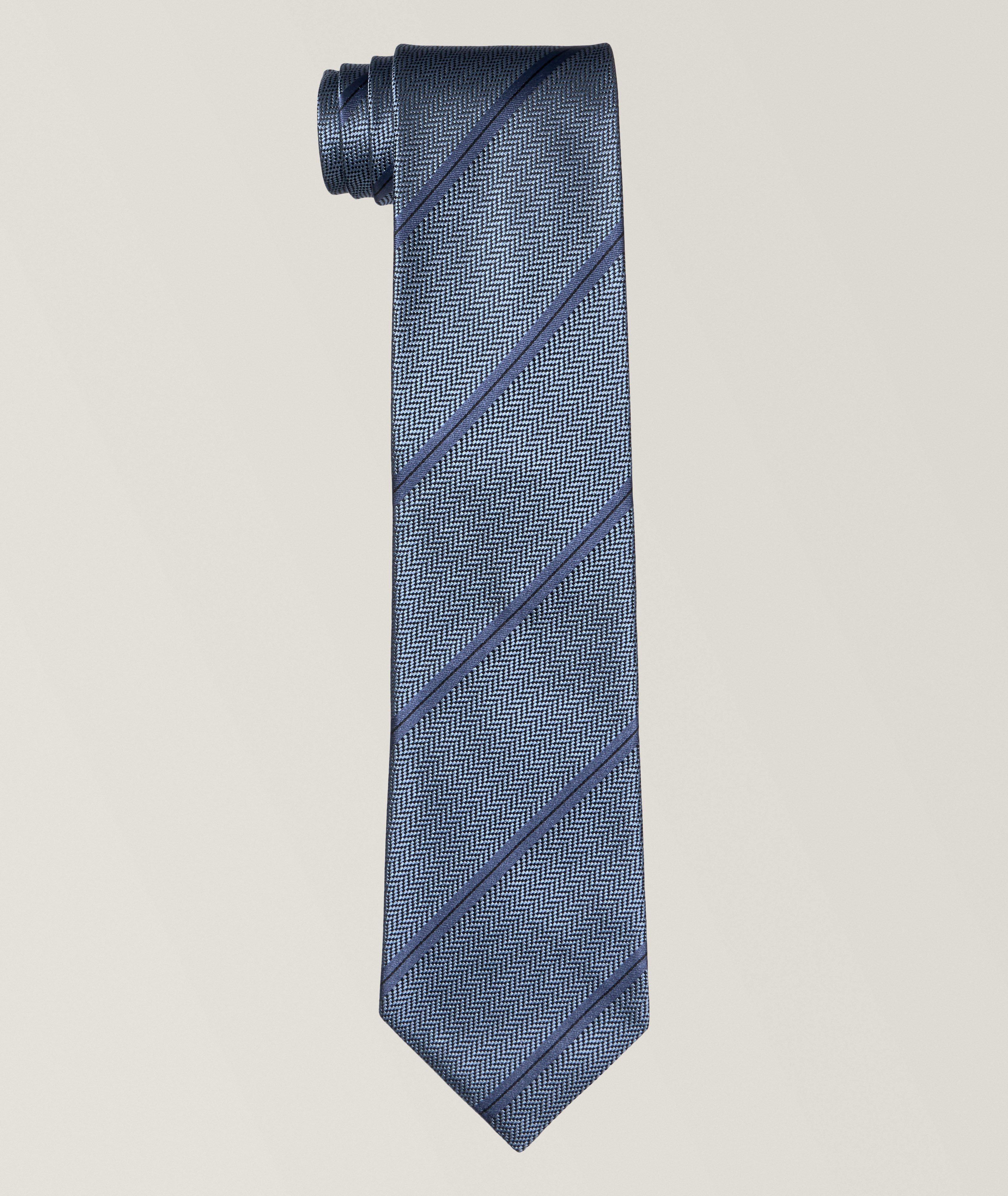Regimental Tonal Striped Silk Tie image 0