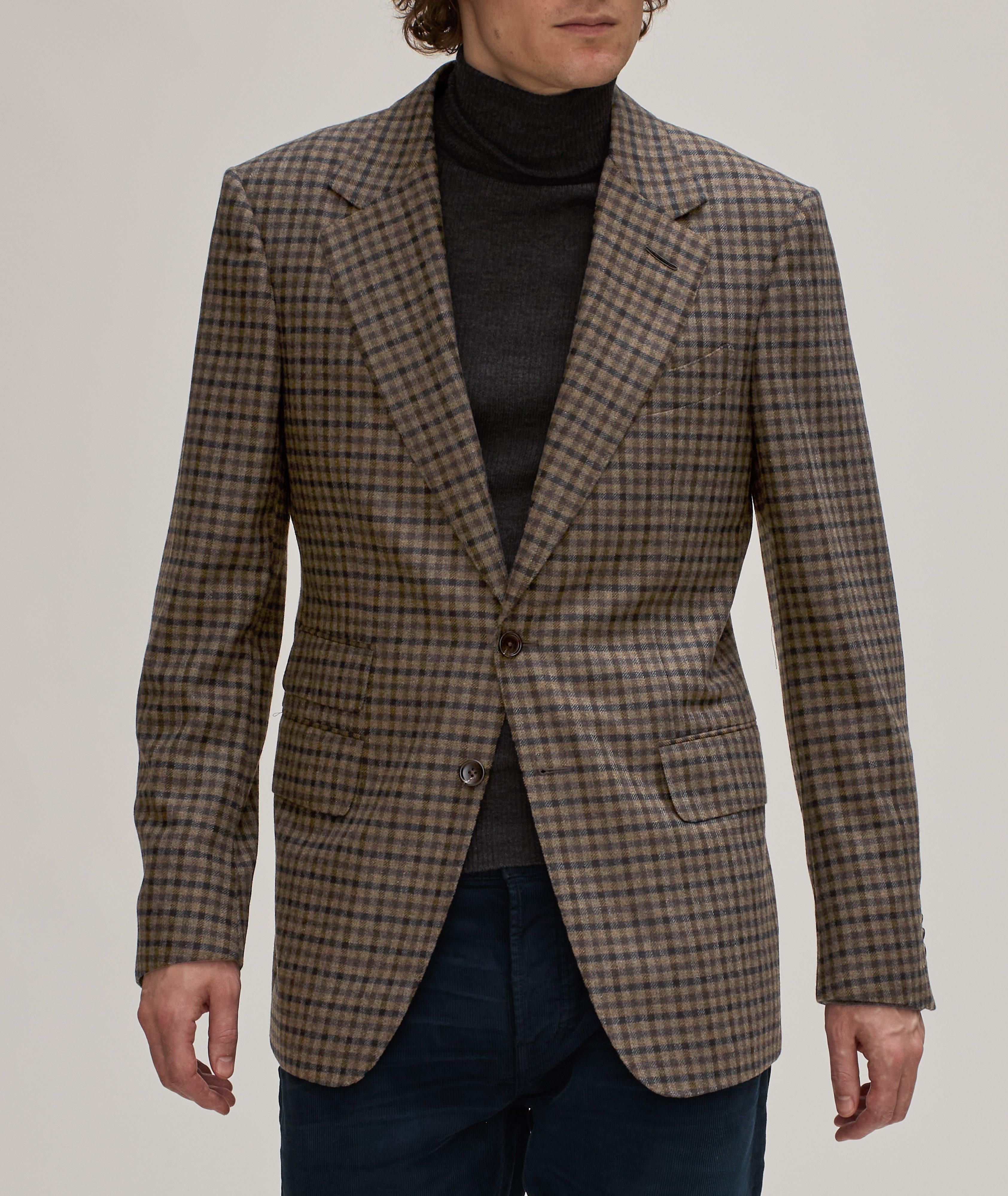 Shelton Damier Wool-Cashmere Sport Jacket image 1