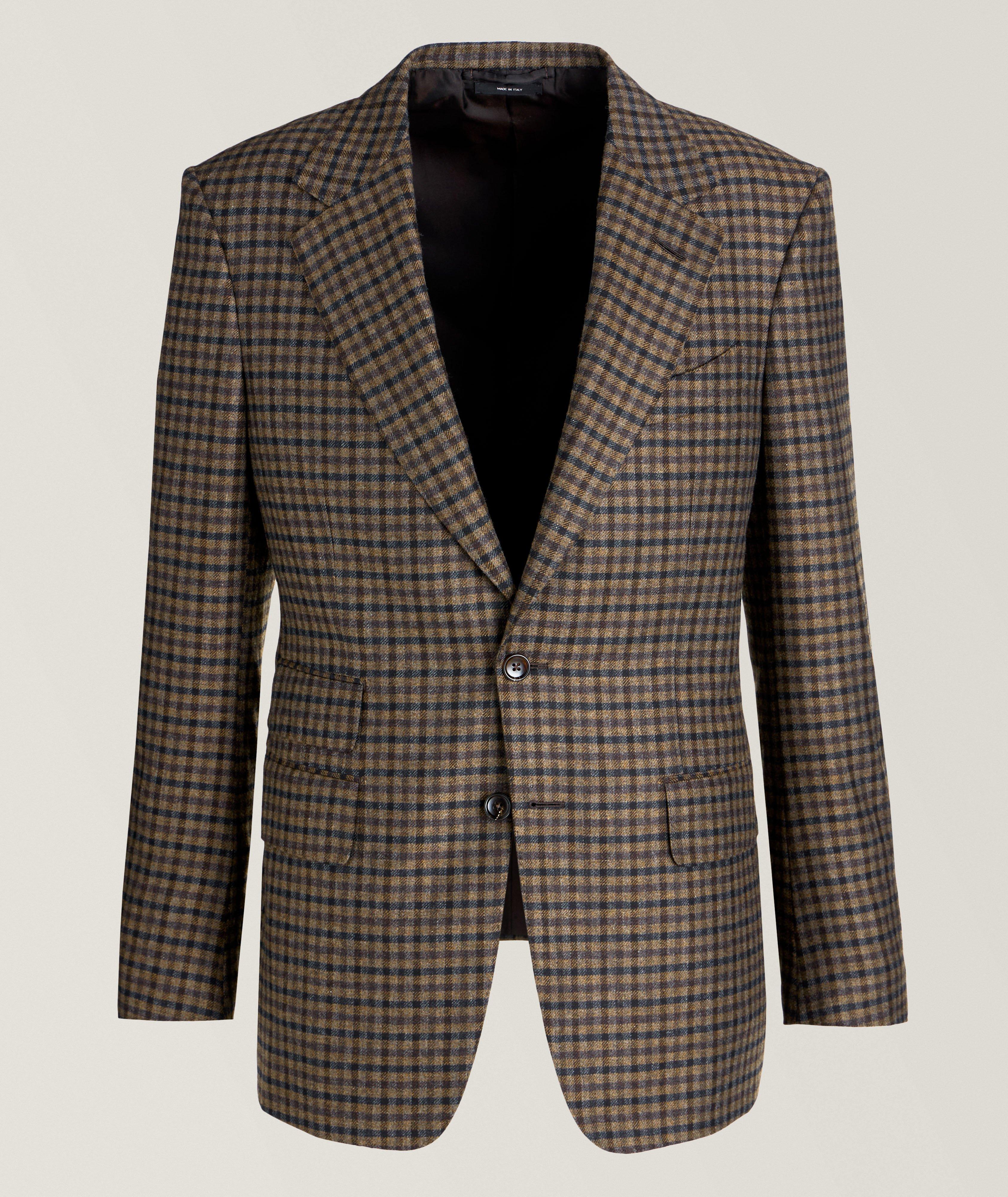 Shelton Damier Wool-Cashmere Sport Jacket image 0