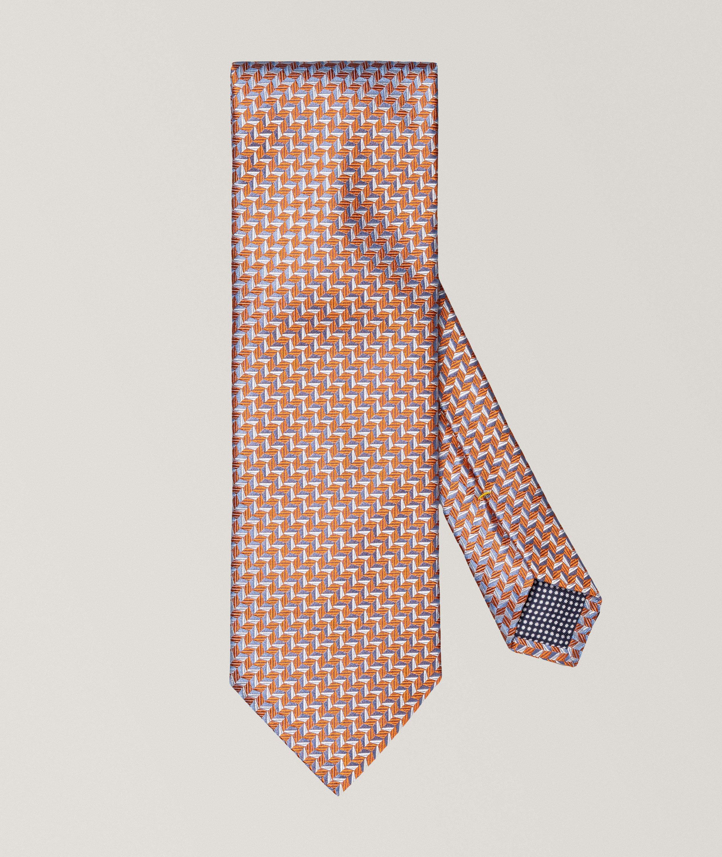 Eton Geometric Woven Silk Tie