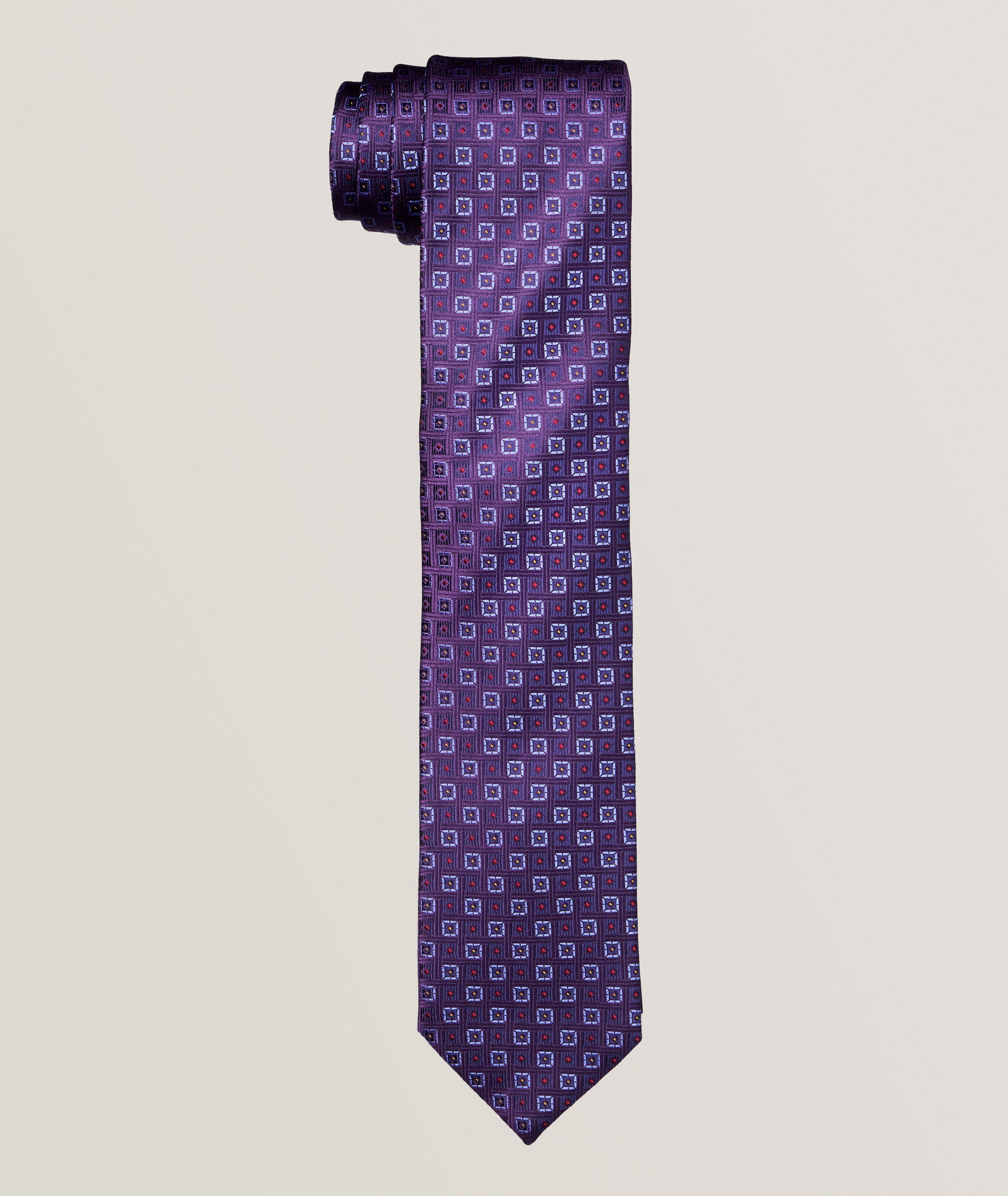 Geometric Woven Silk Tie image 0