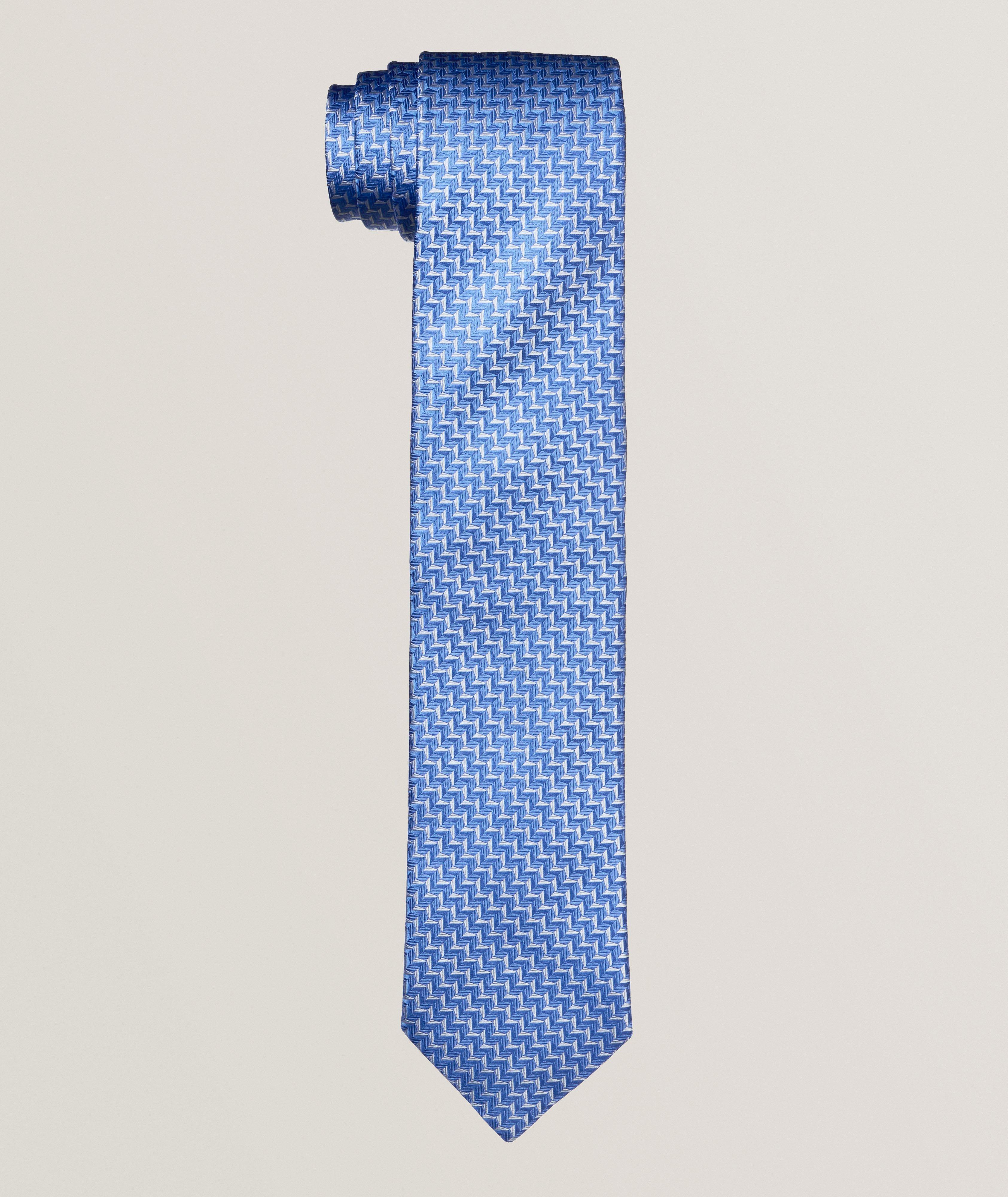 Geometric Woven Silk Tie image 0