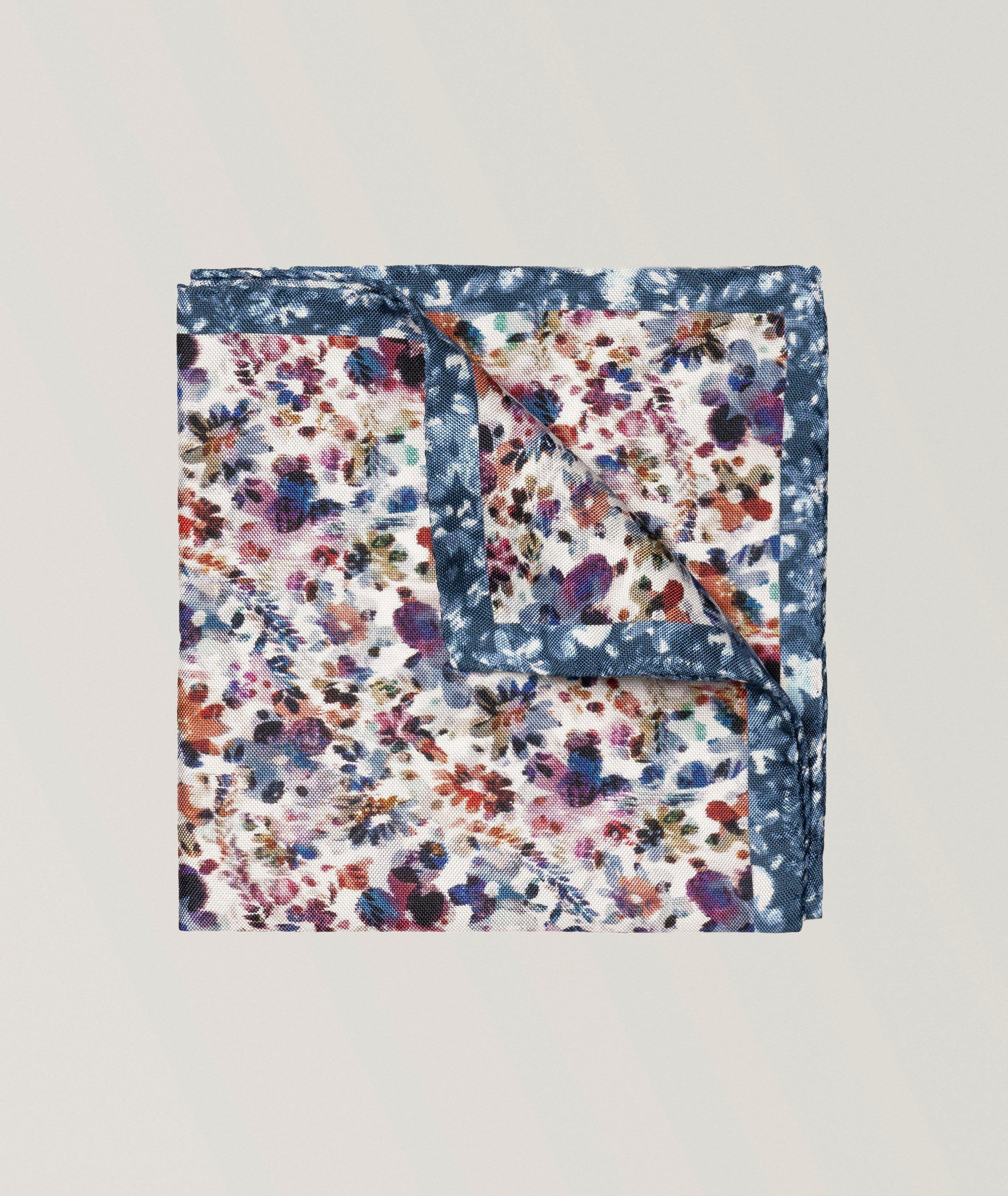 MULTI FLORAL SILK POCKET SQUARE image 0