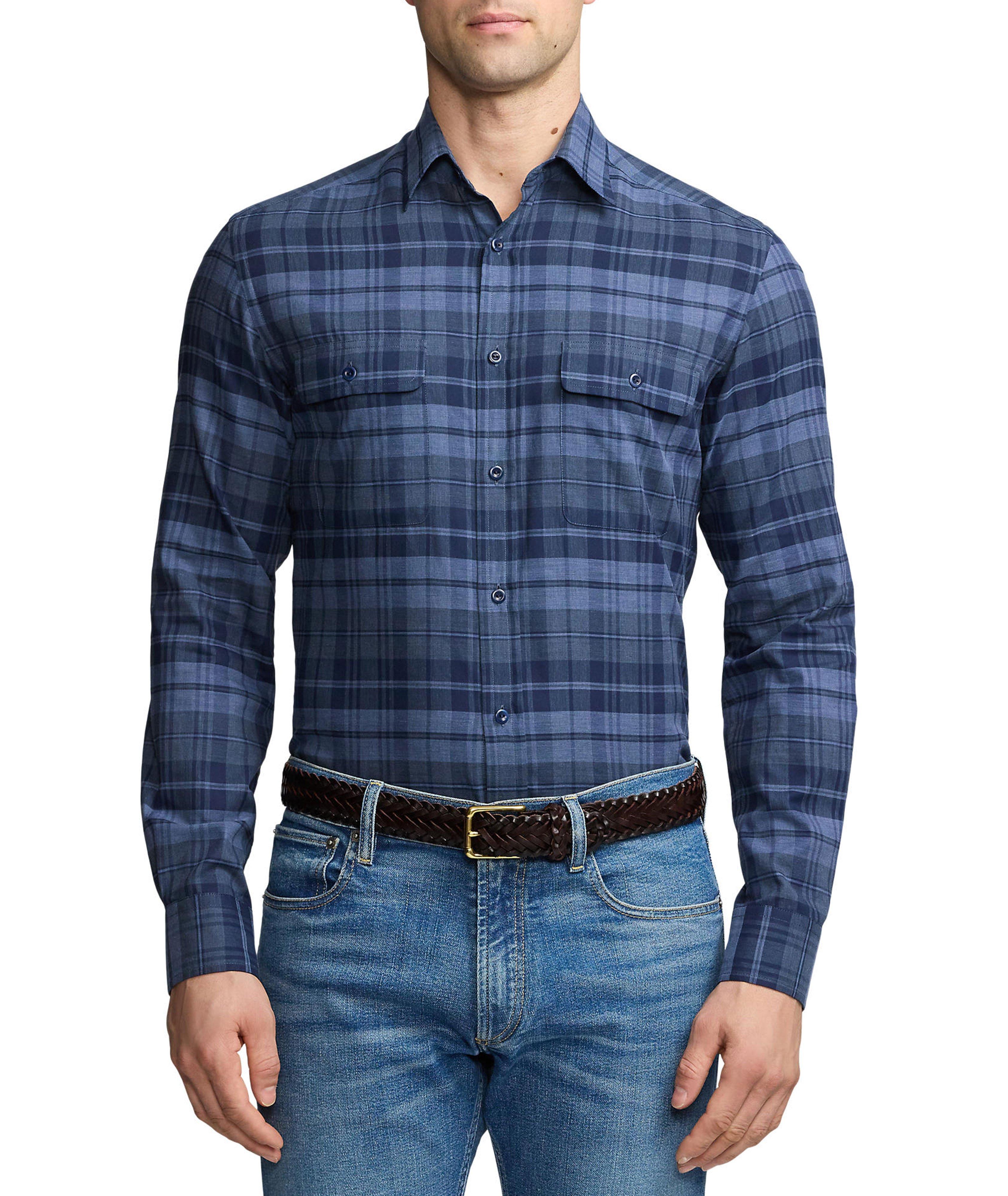 Cotton Shadow Plaid Casual Shirt image 1