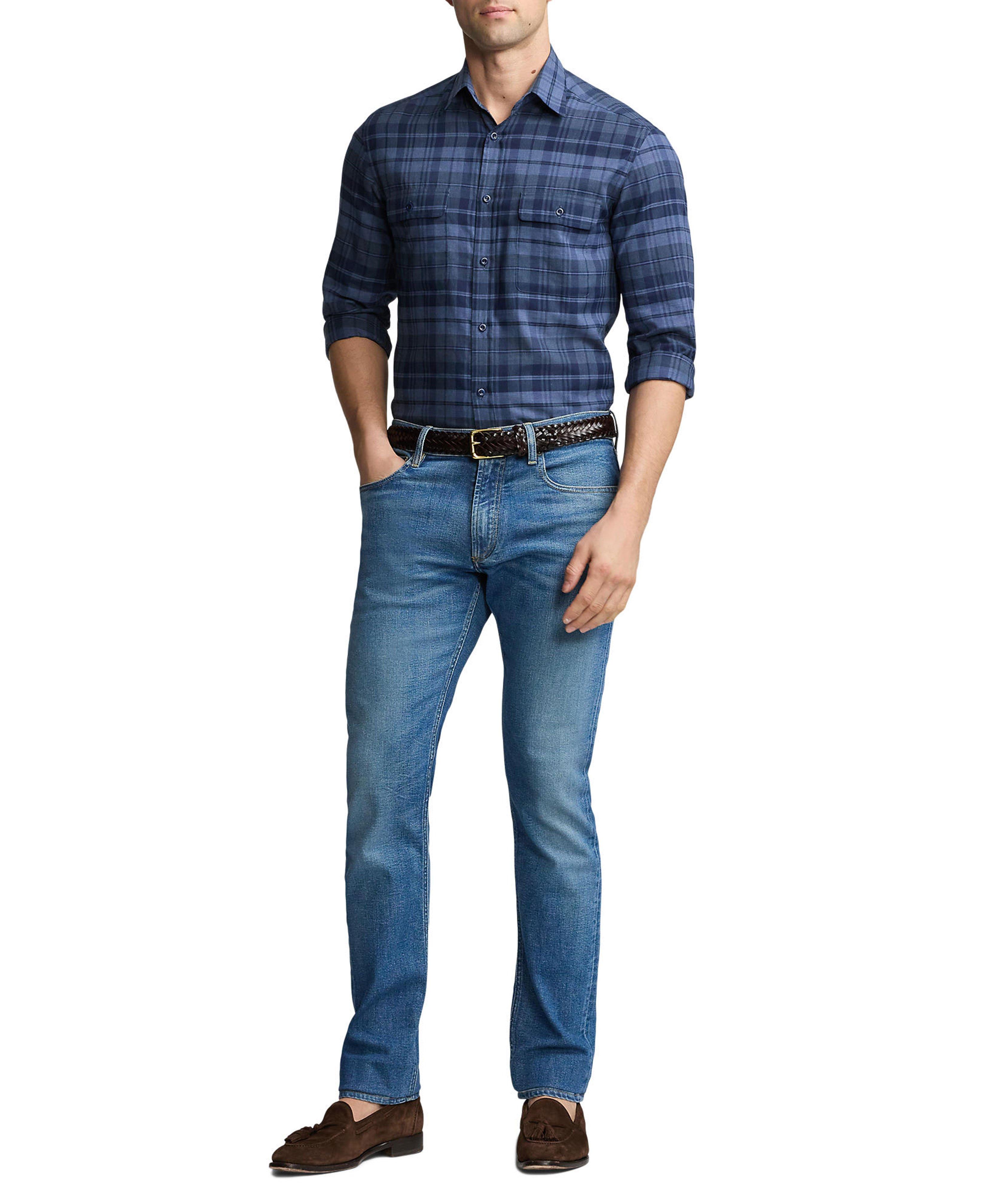 Cotton Shadow Plaid Casual Shirt image 5