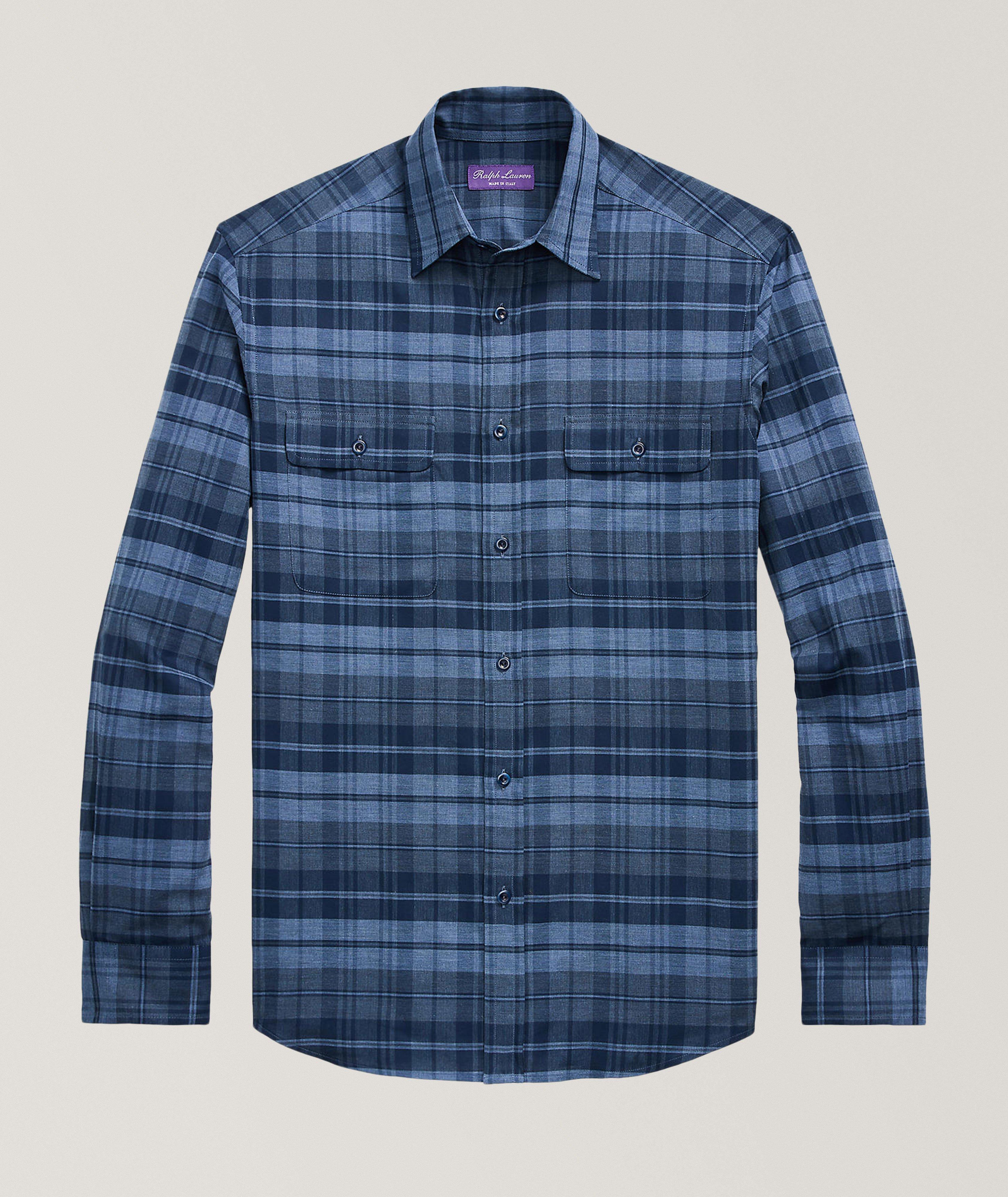 Cotton Shadow Plaid Casual Shirt image 0