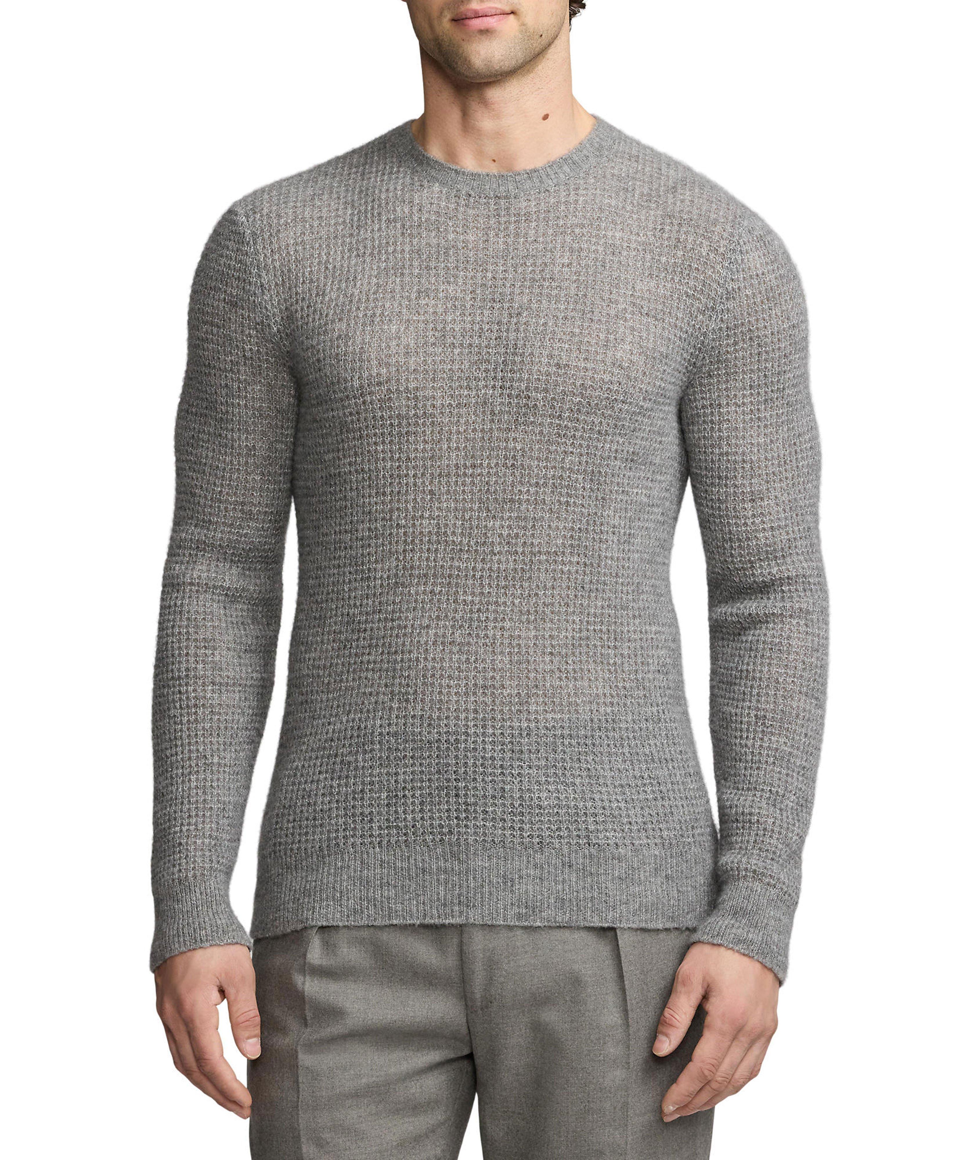 Waffle-Knit Crewneck Thermal T-Shirt image 1