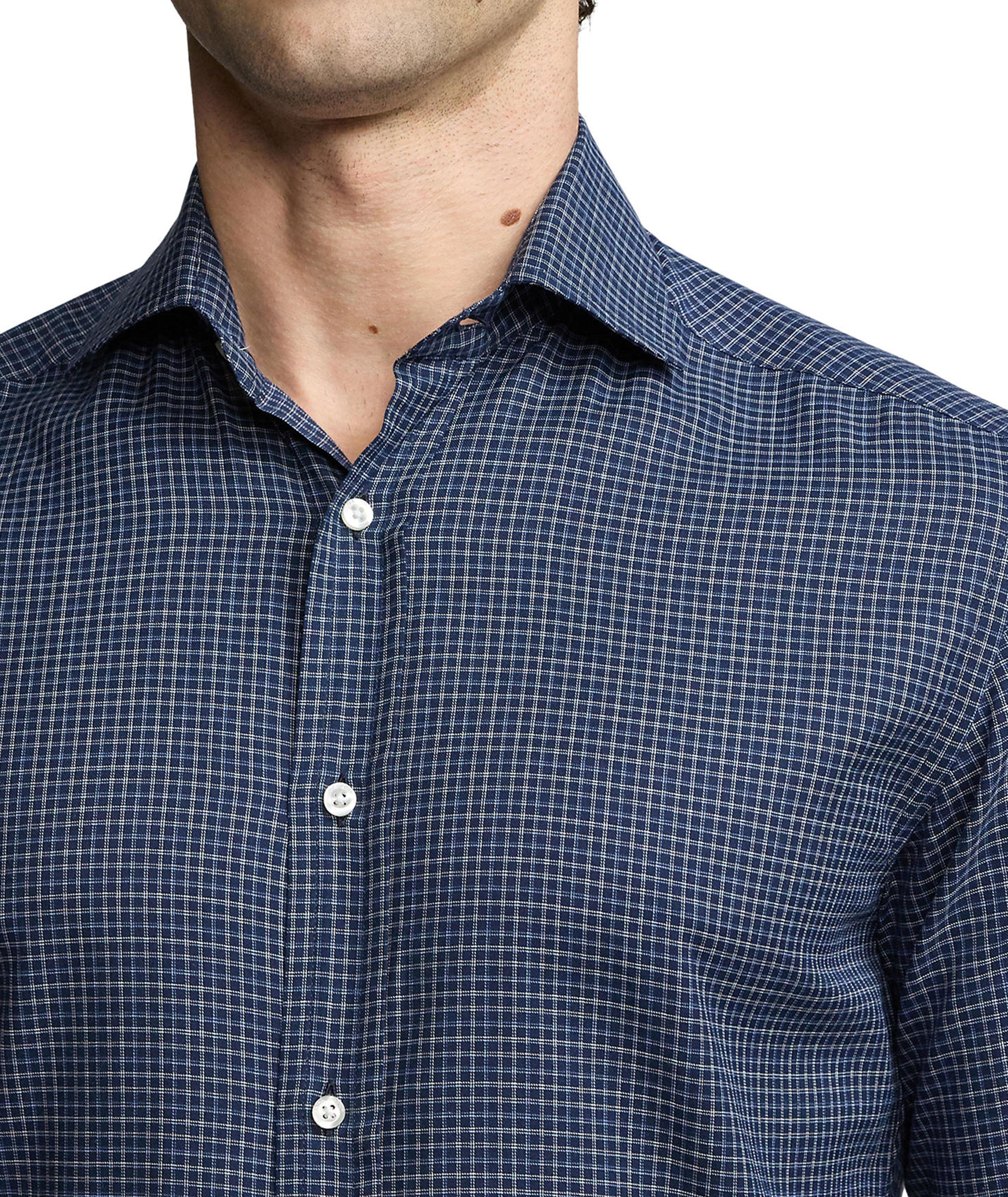 Cotton Shadow Plaid Casual Shirt image 3