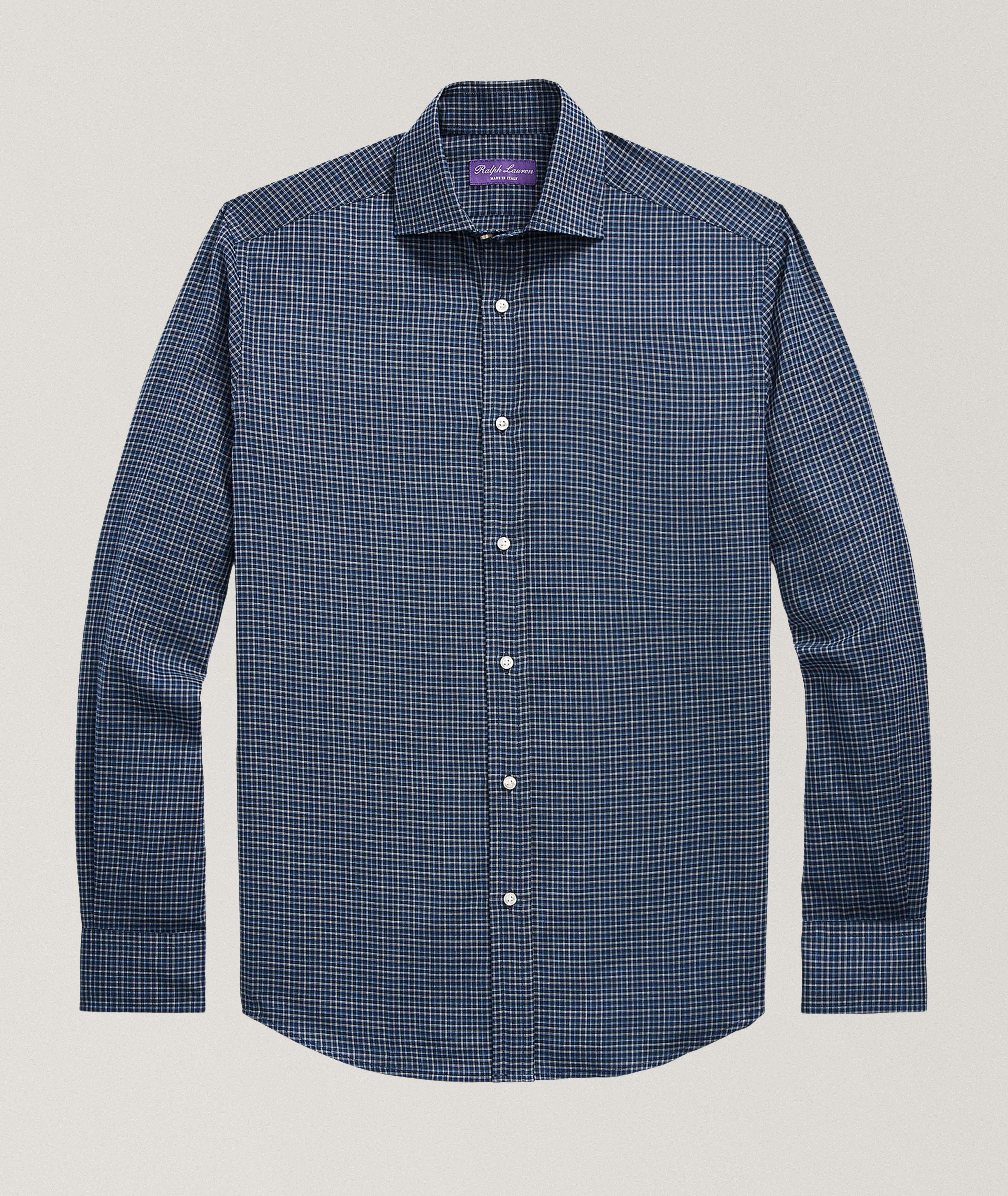 Cotton Shadow Plaid Casual Shirt image 0