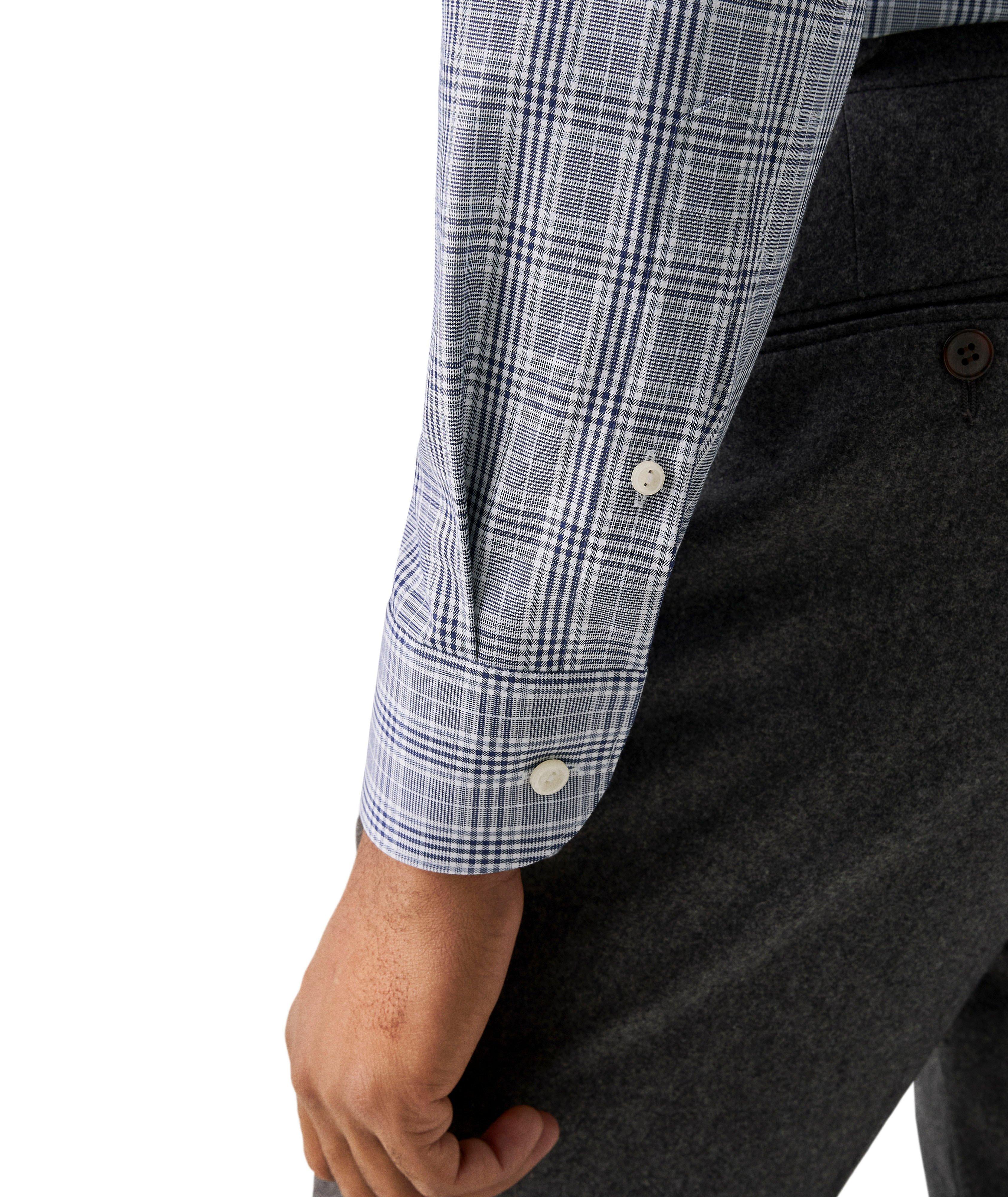 DARK BLUE PRINCE OF WALES CHECK TWILL SHIRT image 3