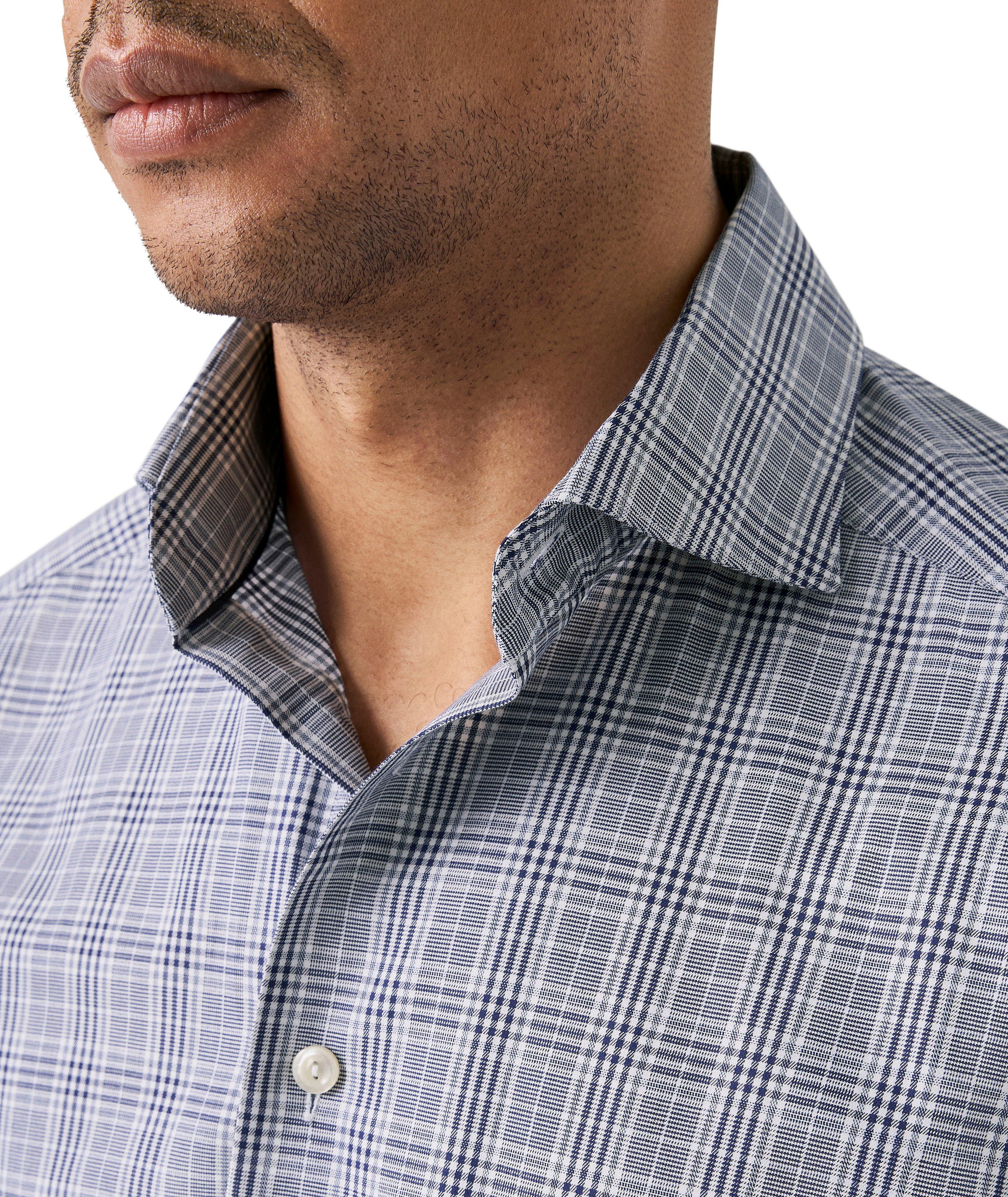Chemise en twill à carreaux prince-de-Galles de coupe contemporaine image 4